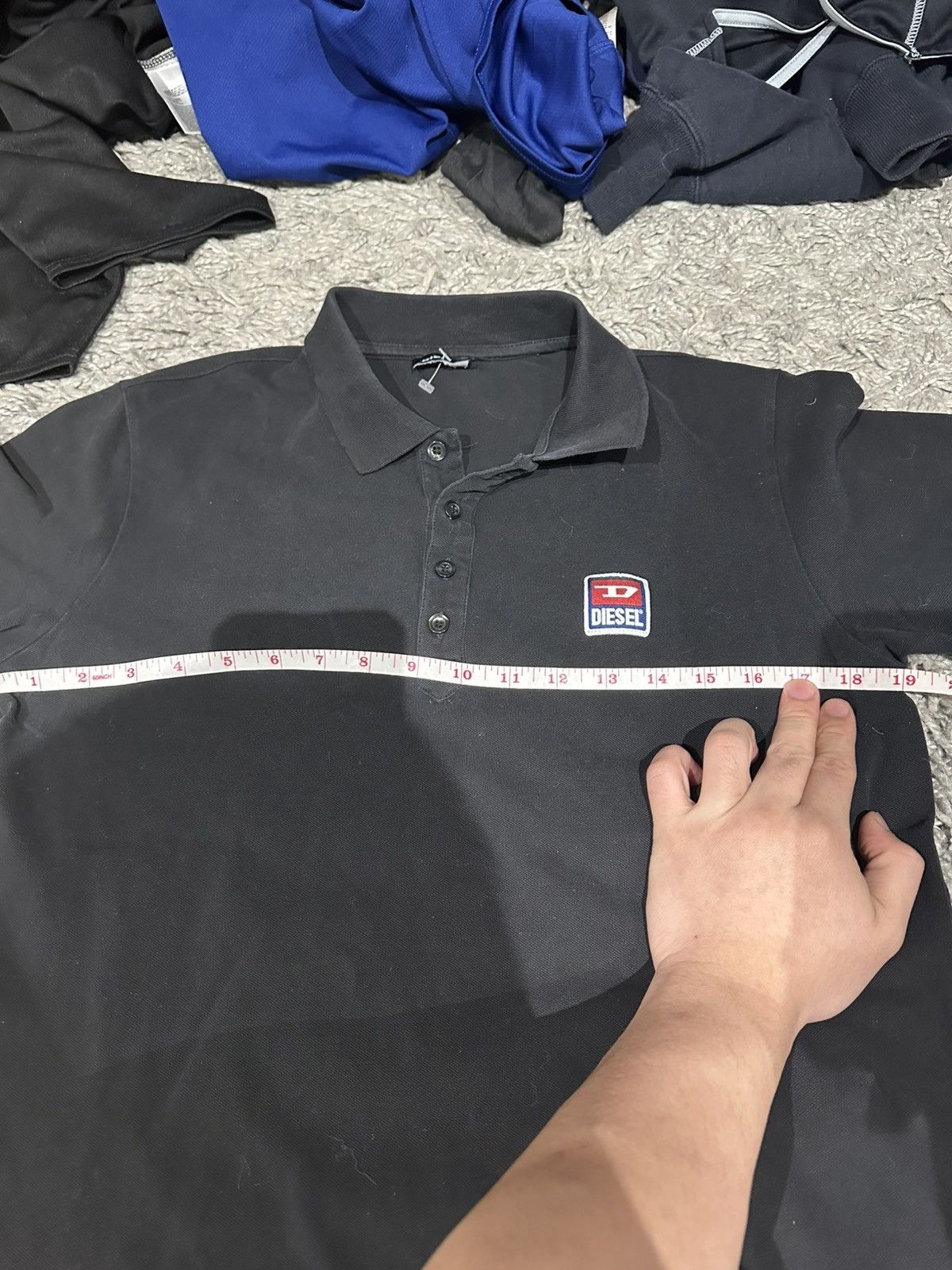 Diesel Vintage Diesel Mens T-Kal-Patch Black Polo Shirt Size Medium Size US M / EU 48-50 / 2 - 3 Thumbnail