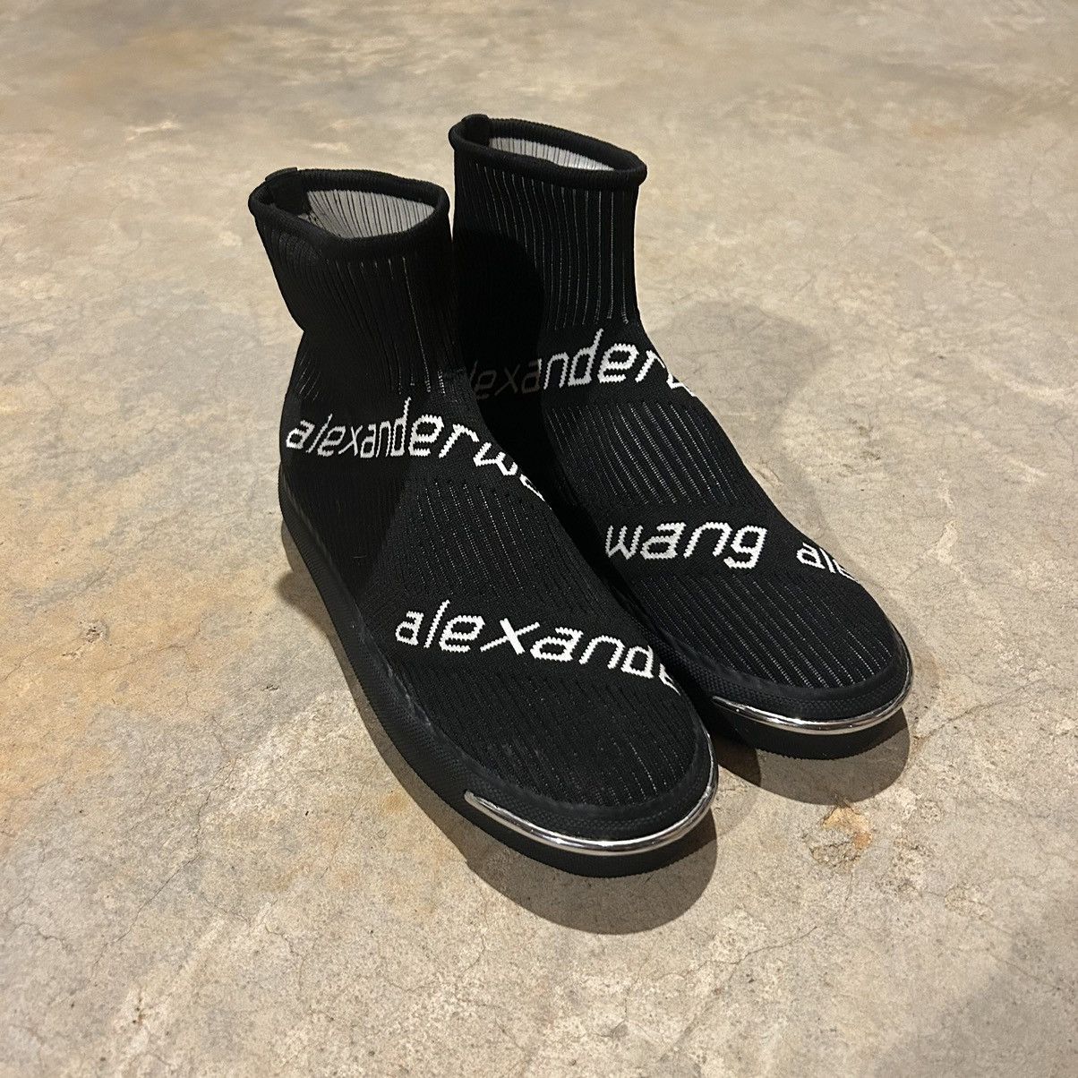 Alexander Wang × Designer Alexander Wang Pia Logo Knit Sock Sneaker EU 38.5 Size US 5.5 / EU 38 - 9 Thumbnail