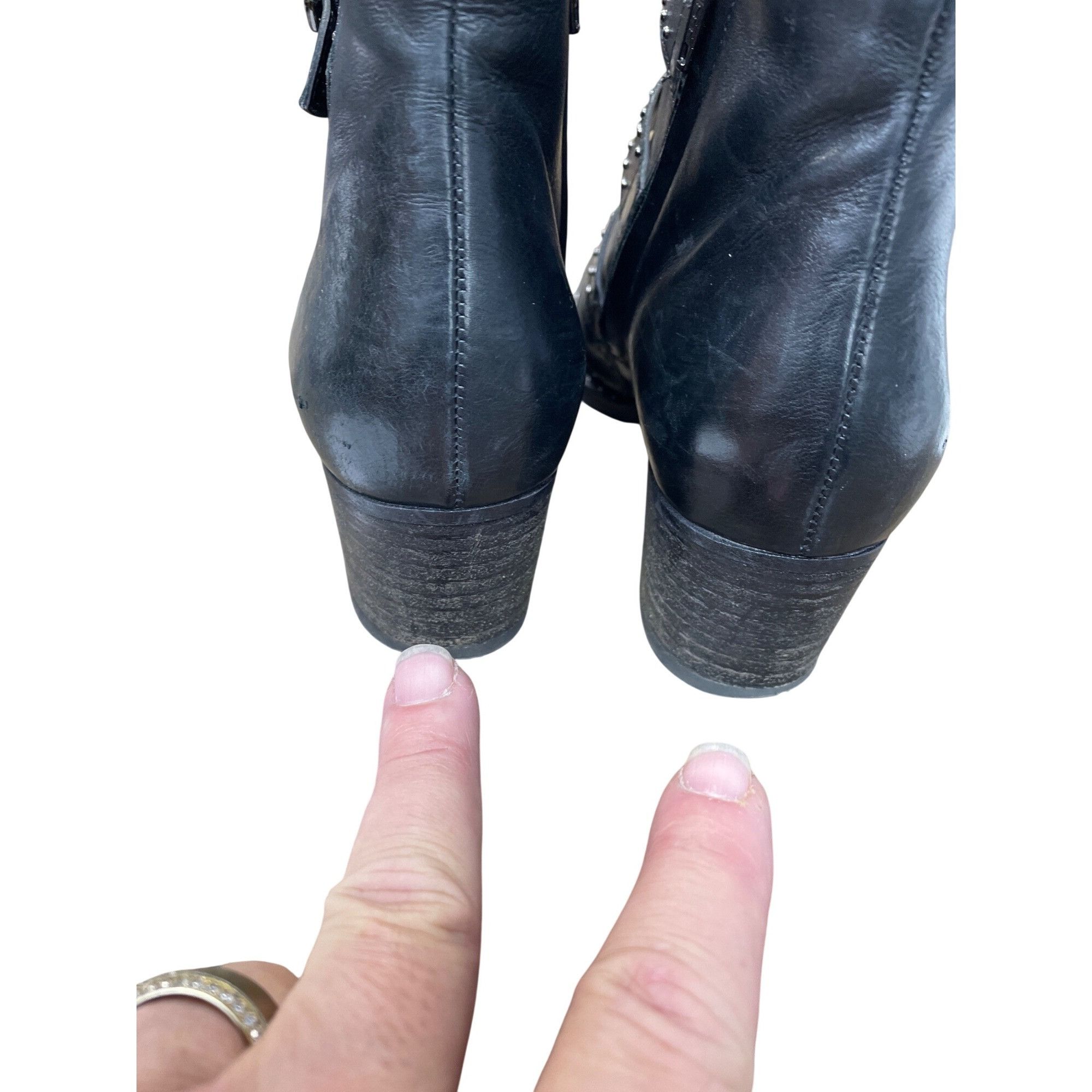 Other Paul Green Womans Black leather studed moto ankle boots sz 5 Size US 5.5 / IT 35.5 - 14 Thumbnail