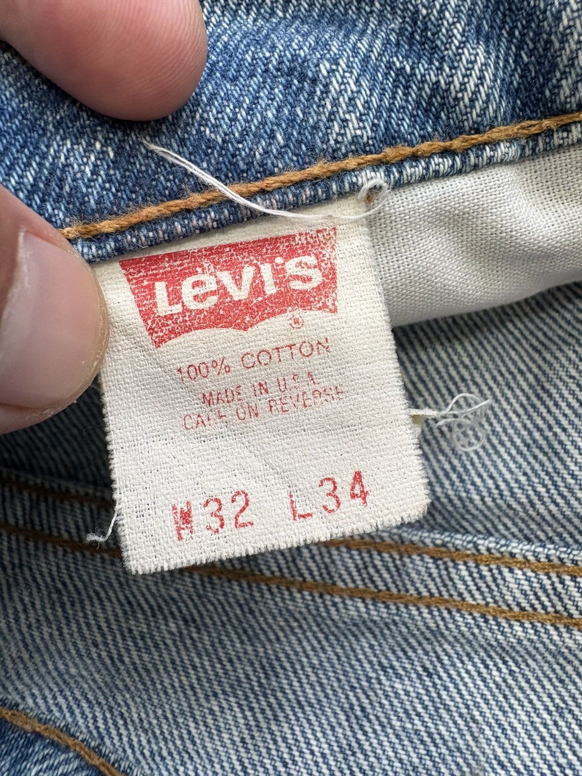 Levi's Vintage Clothing 90’s Levi's 510 Stone Washed/Light Indigo Denim Jeans Size US 32 / EU 48 - 17 Thumbnail