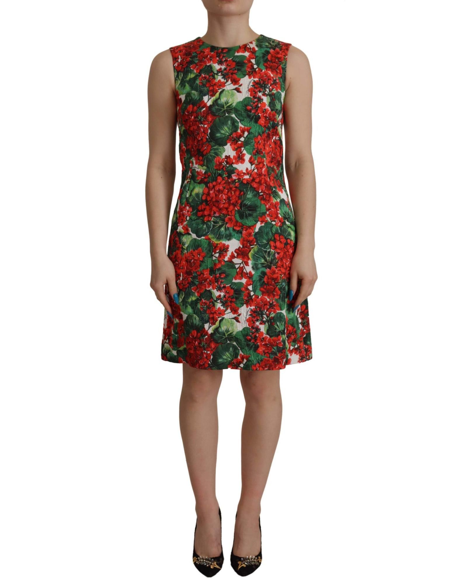 image of Dolce Gabbana Gorgeous Geranium Cotton Dress, Women's (Size XS)