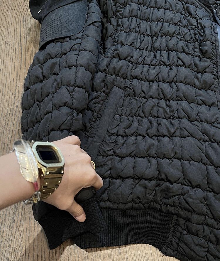 Japanese Brand × Vintage Outdoor retro y2k crinkle quilted bomber jacket Size US L / EU 52-54 / 3 - 5 Thumbnail
