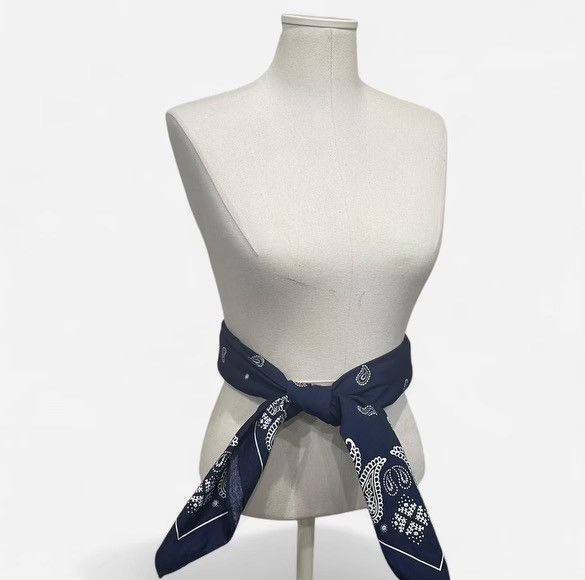 Other ~40 x 40 inch navy blue paisley scarf belt shemagh Size ONE SIZE - 2 Thumbnail