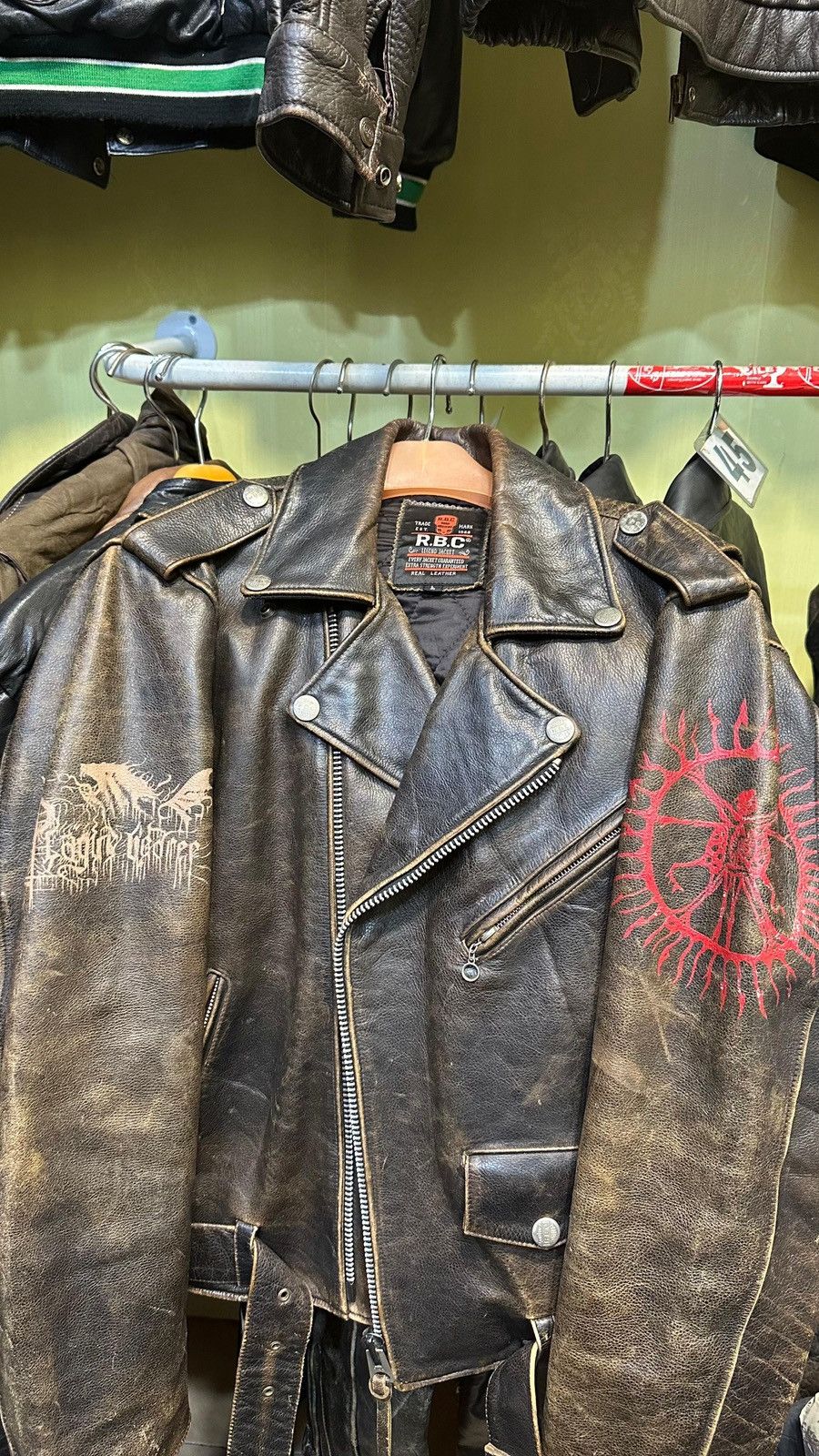 Genuine Leather RBC LEATHER RIDING JACKET - RAMONES MODEL Size US L / EU 52-54 / 3 - 2 Thumbnail
