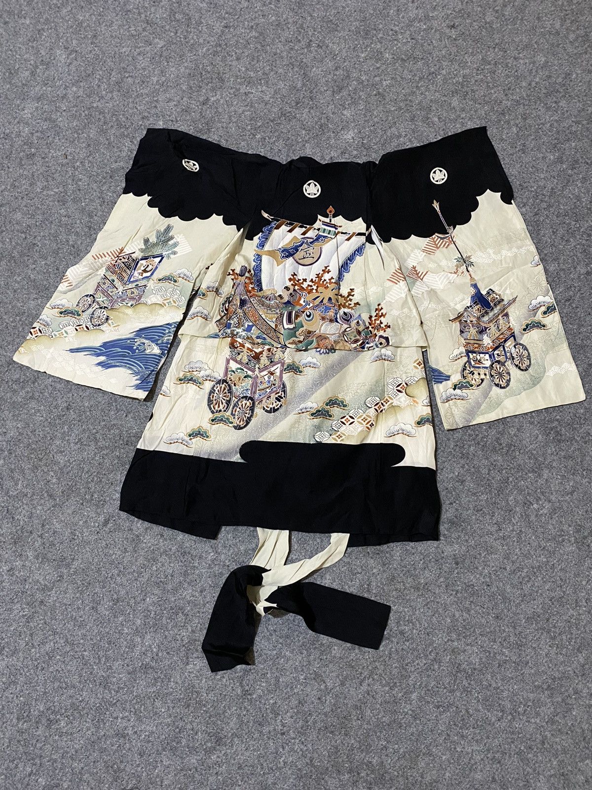 Japanese Brand 60s Vtg Rare Sukajan Kimono Classic Script Size US S / EU 44-46 / 1 - 2 Thumbnail