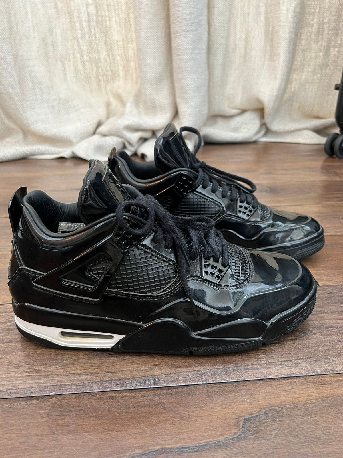 Pre-owned Jordan Nike Aj4 Lab Patent Leather Shoes In Black