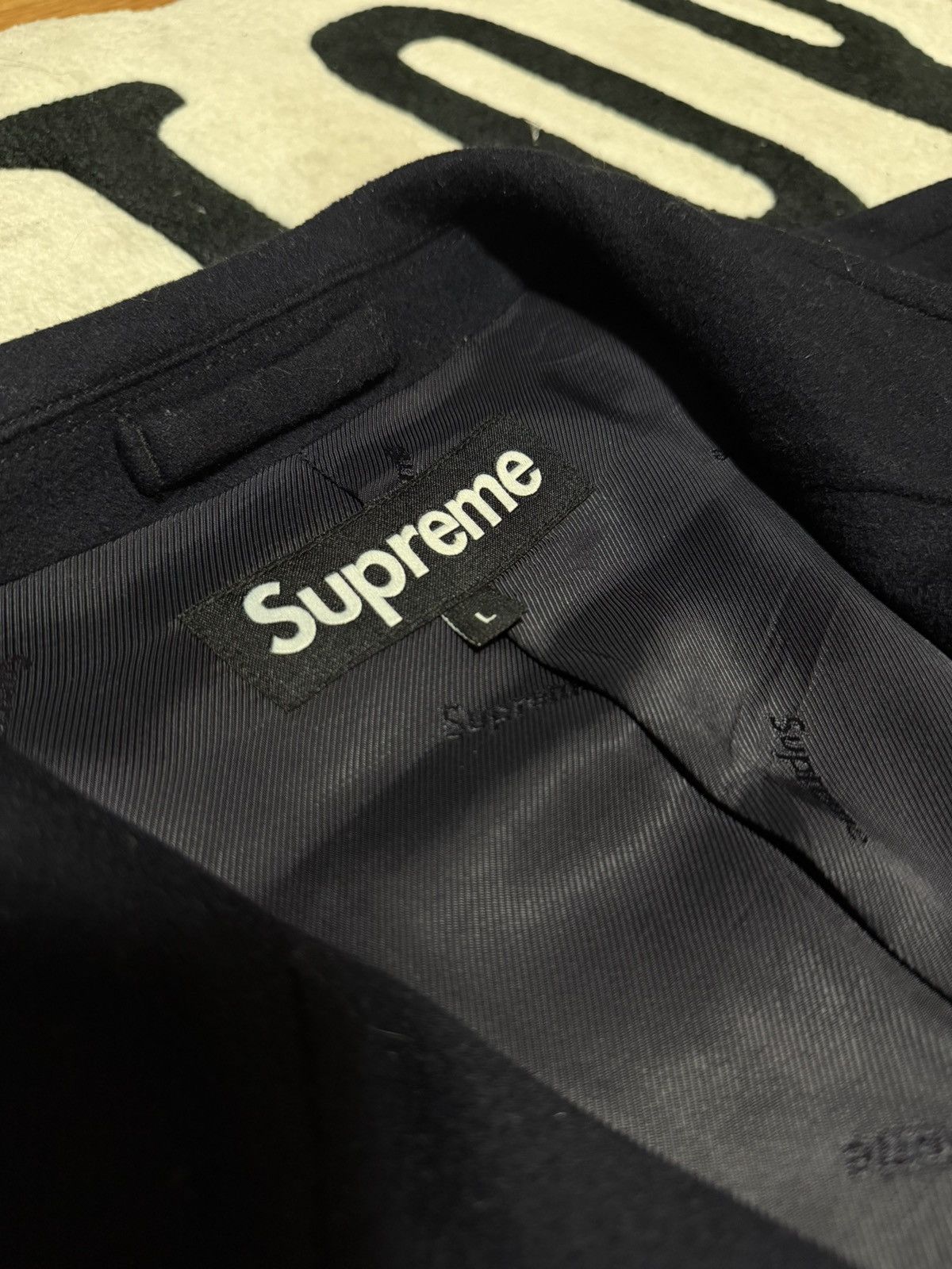 Supreme Supreme Loro Piana Wool Overcoat FW15 Dark Navy | Size US L / EU 52-54 / 3 - 4 Thumbnail