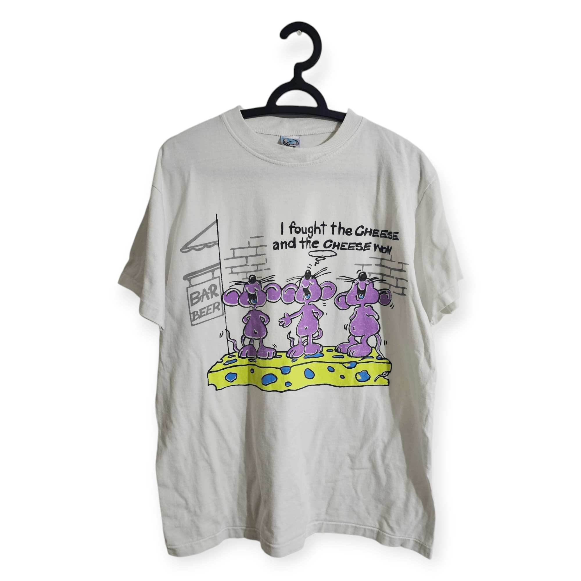 Vintage I Fought The Cheese And The Cheese Won Tee Size US XL / EU 56 / 4 - 1 Thumbnail
