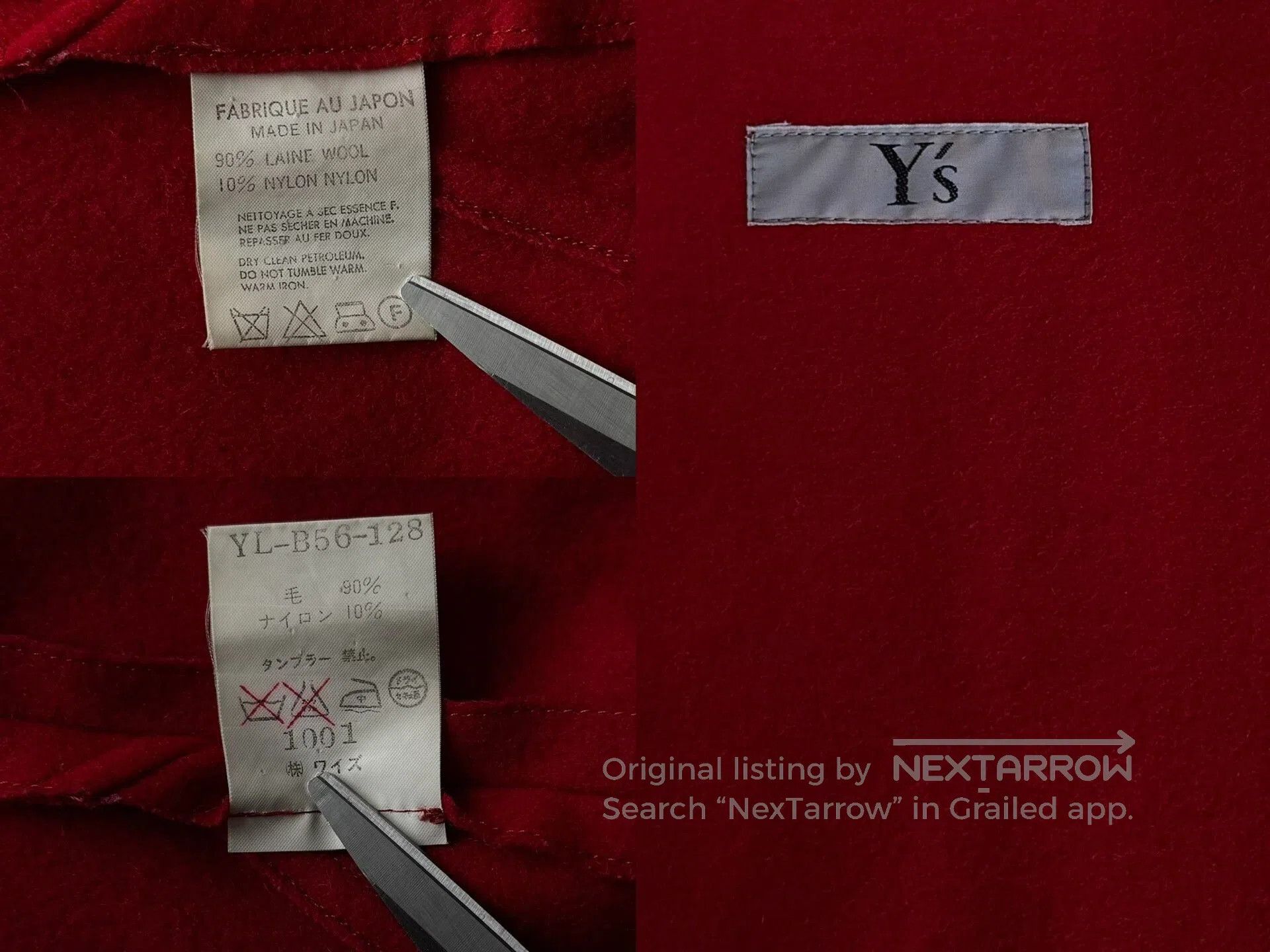 Y's Yohji Yamamoto Y's Red Wool Jacket. Size M / US 6-8 / IT 42-44 - 9 Thumbnail