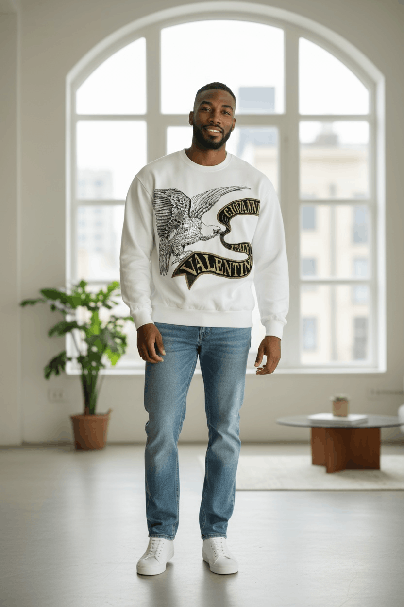 Giovanni Valentino 🦅 Vintage Giovanni Valentino Italy Eagle Embroidery Sweater Size US M / EU 48-50 / 2 - 1 Thumbnail