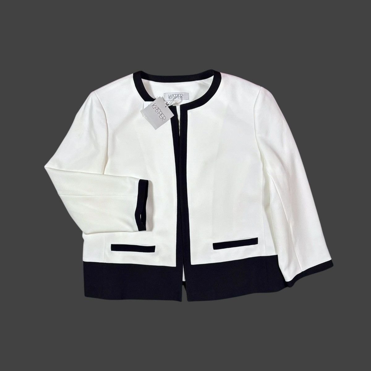 Kasper Kasper Women’s Color-block Jacket Iconic Crepe Sz 14/L Size L / US 10 / IT 46 - 10 Thumbnail