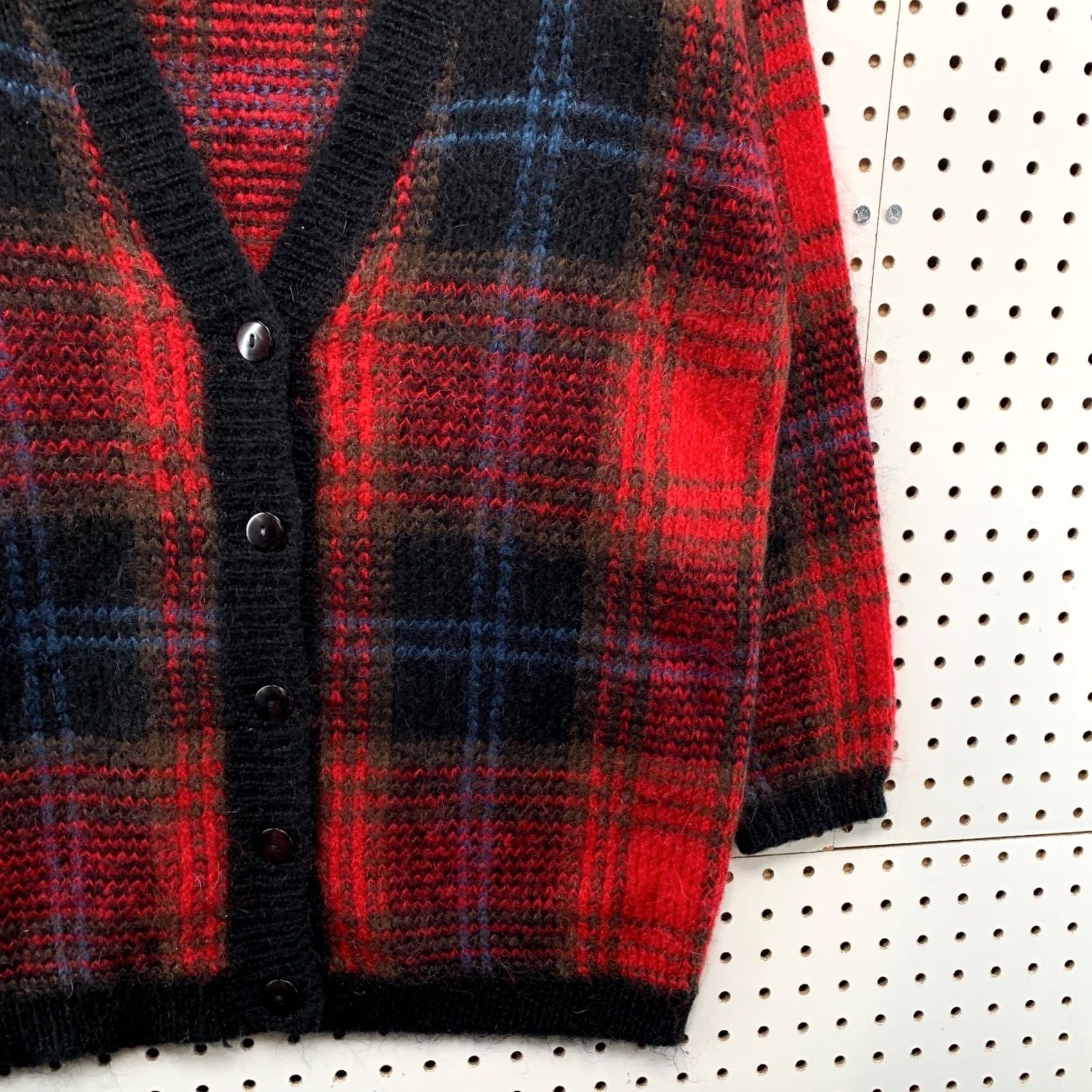 Vintage Vintage Paul Harris Design Mohair Cardigan Sweater Womens Small Red Black Size S / US 4 / IT 40 - 6 Thumbnail