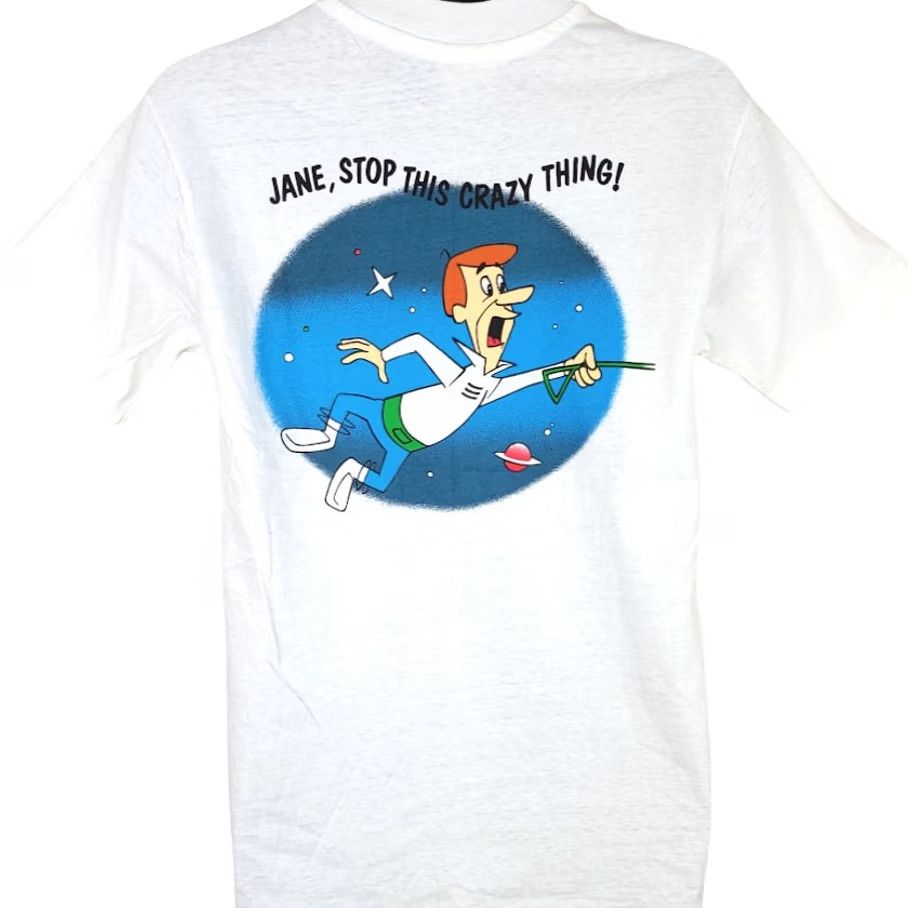 Hanes VINTAGE The Jetsons T Shirt 90s Astro George Hanna Barbera Made In USA Mens Medium White T-Shirt Size US M / EU 48-50 / 2 - 5 Thumbnail