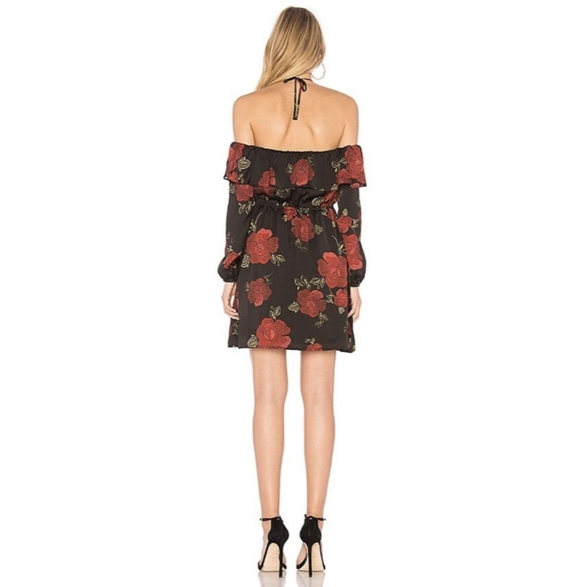 Other Cupcakes & Cashmere Red and Black Floral Halter Dress Size M Size M / US 6-8 / IT 42-44 - 2 Thumbnail