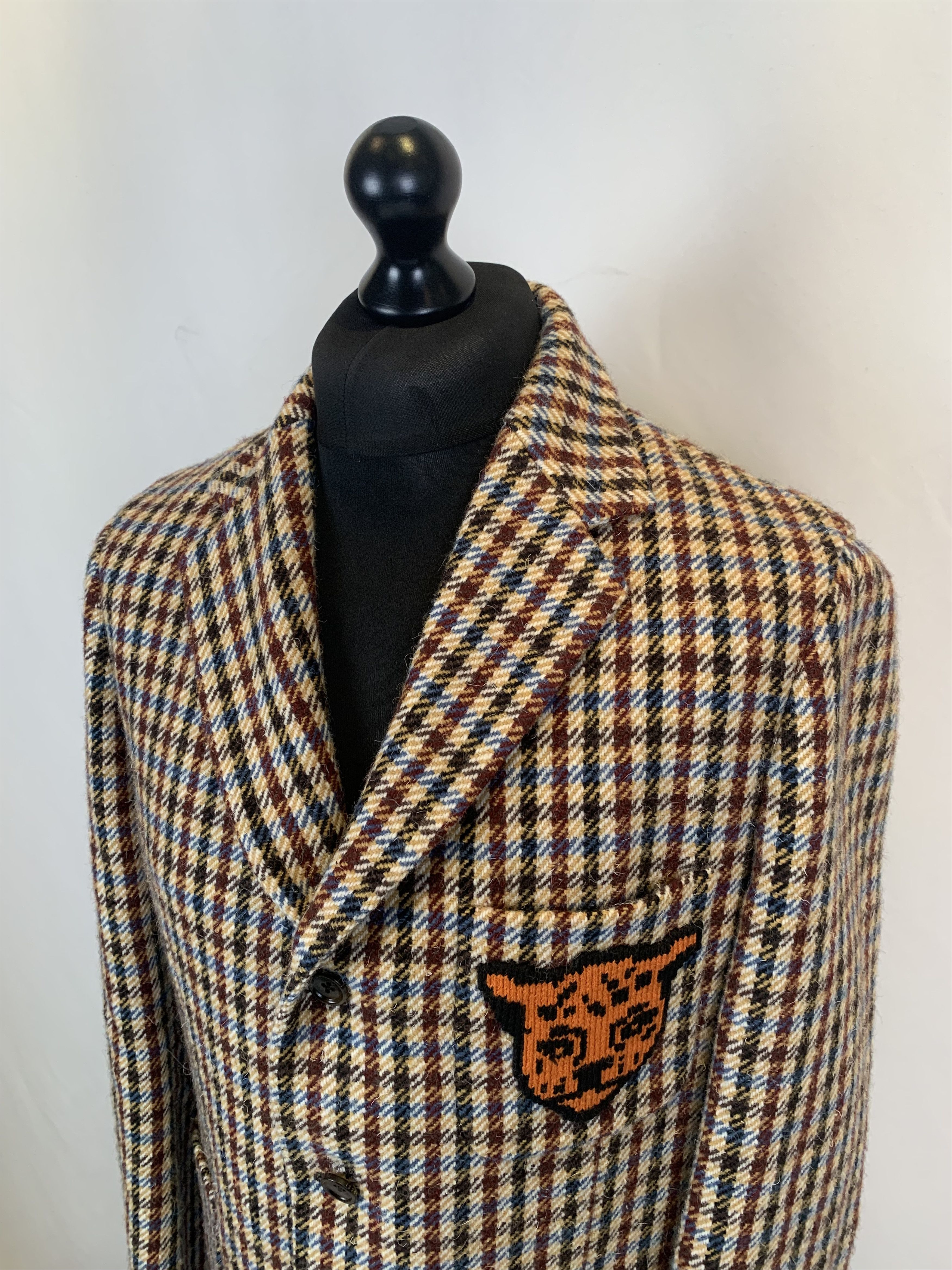 Gucci Gucci Checkered Tiger Embroidered Blazer Size 52R - 8 Thumbnail