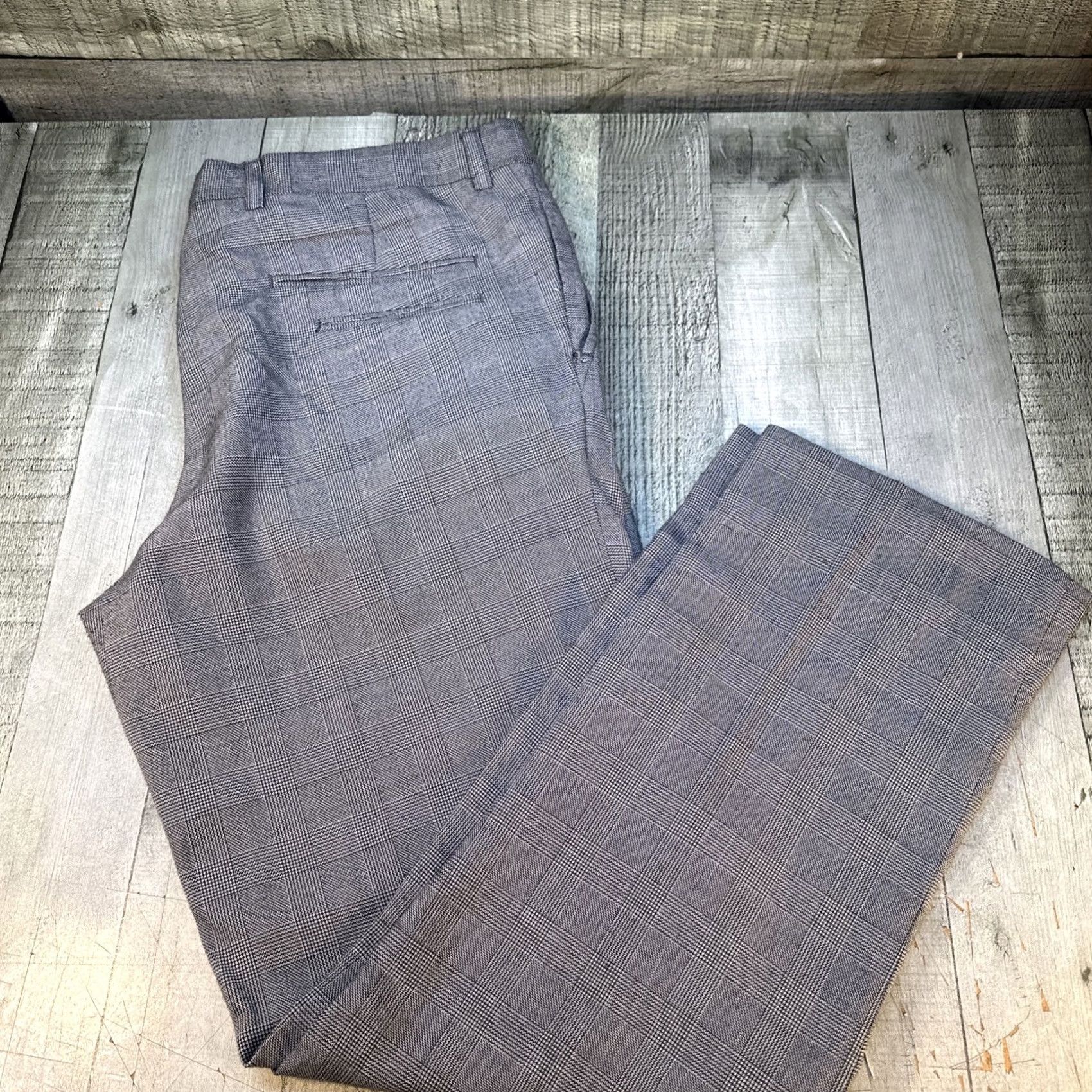 Vintage Paisley & Gray Pants Mens 31x32 Blk Slim Dress Pants Slacks Polka Dot Zip Pleated Front Straight Leg Pockets 31 Regular Spring Summer Mens Size US 31 - 5 Thumbnail