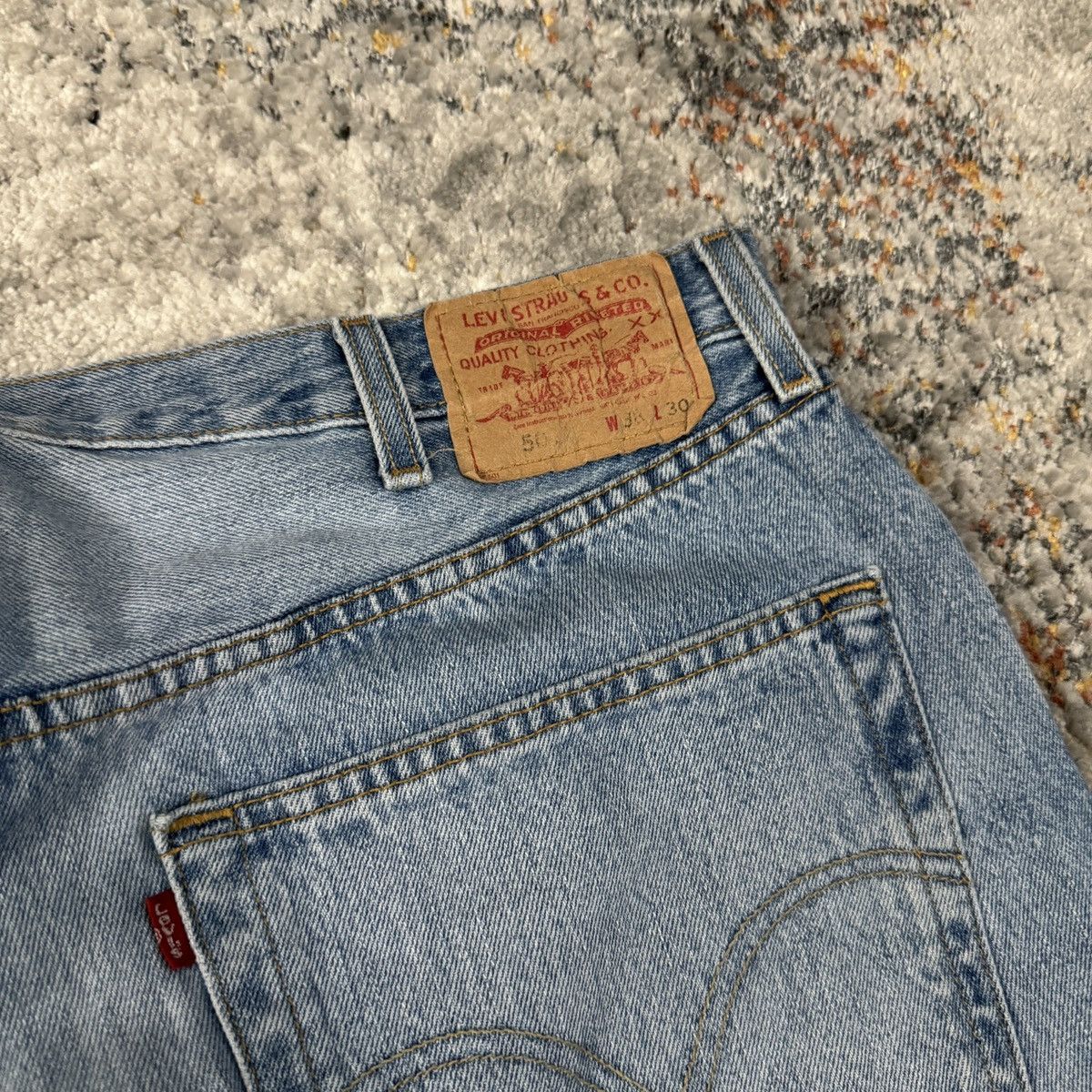 Levi's × StraightFaded × Vintage Vintage 90s Levi’s 501 light wash baggy jeans Size US 38 / EU 54 - 3 Thumbnail