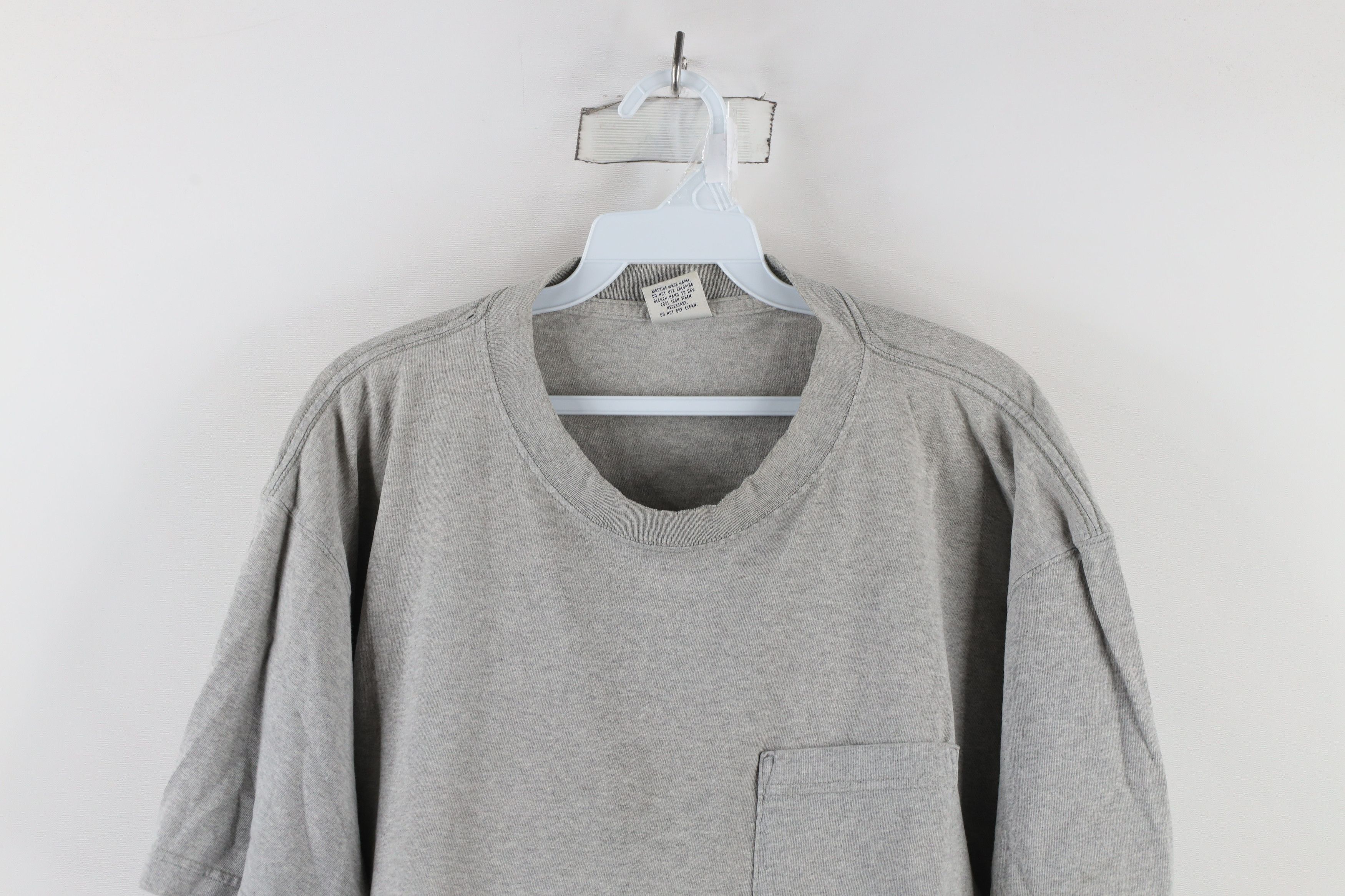 Vintage Vintage 90s Streetwear Blank Pocket T-Shirt Heather Gray Size US L / EU 52-54 / 3 - 2 Thumbnail