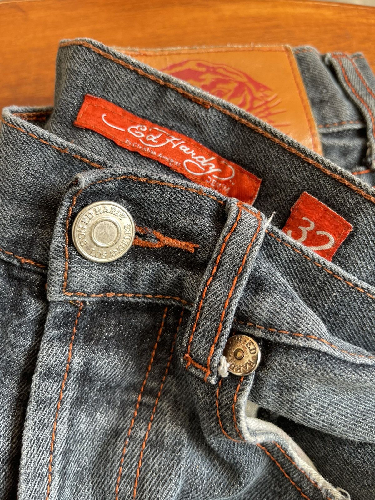 Ed Hardy Y2K Ed Hardy Tiger Embroidered Jeans Size US 33 - 6 Thumbnail