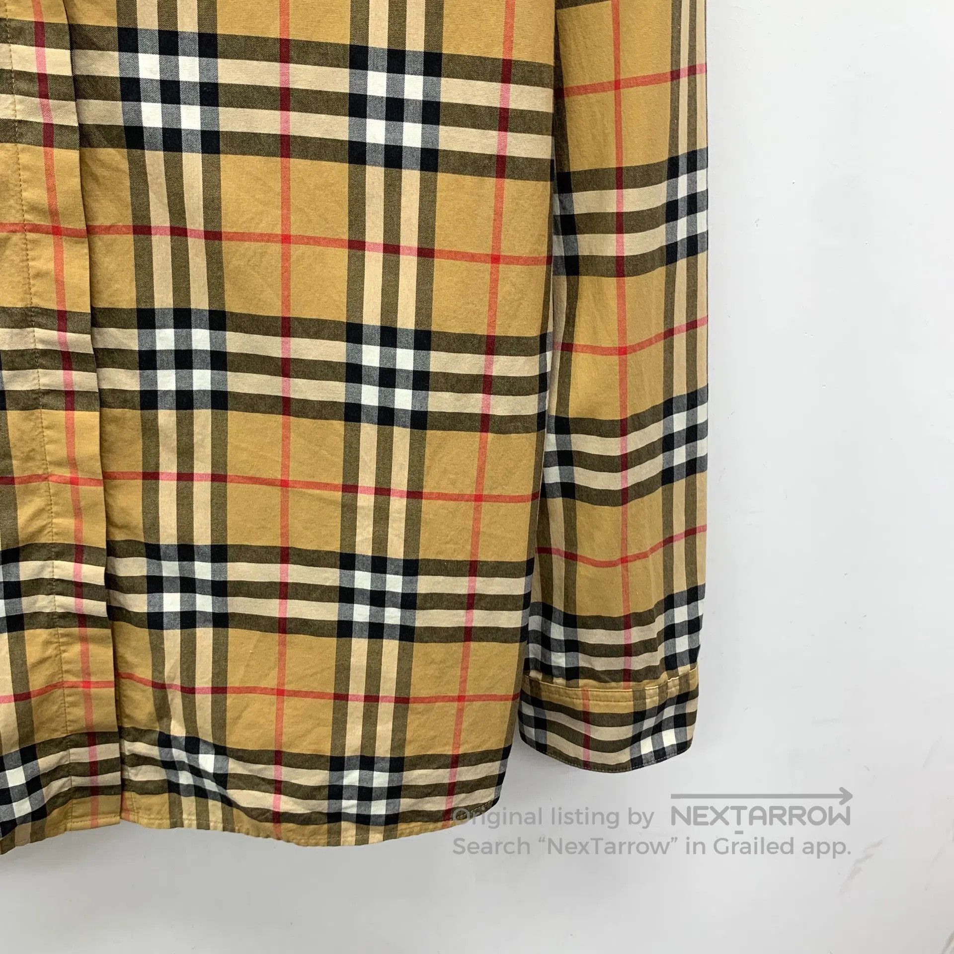 Burberry Burberry Brown Classic Plaid Design Cotton Collar Long Sle Size M / US 6-8 / IT 42-44 - 4 Thumbnail