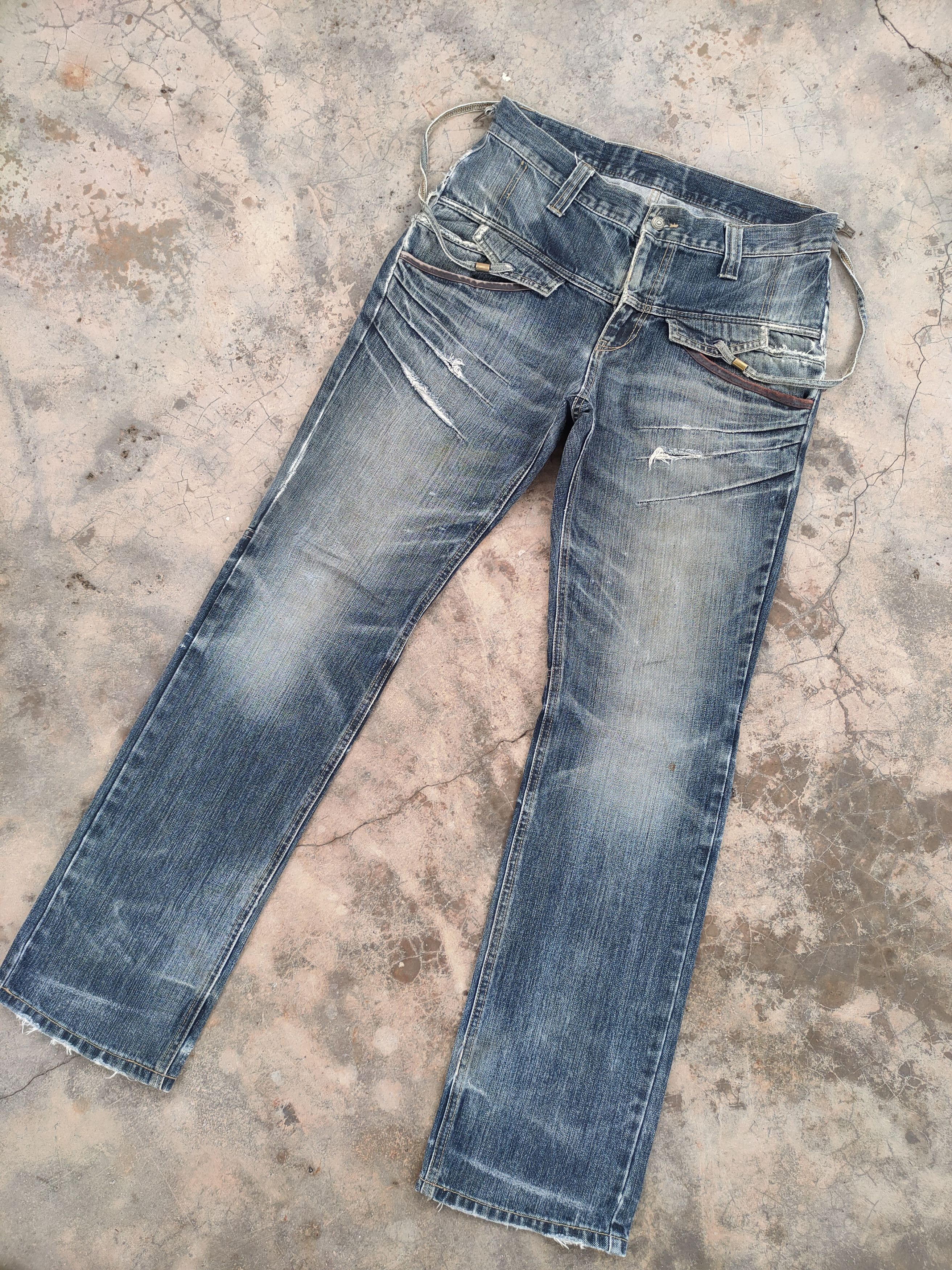 PPFM VINTAGE PPFM FADED RIPPED BONDAGE DENIM JEANS PANTS Size US 33 - 4 Thumbnail