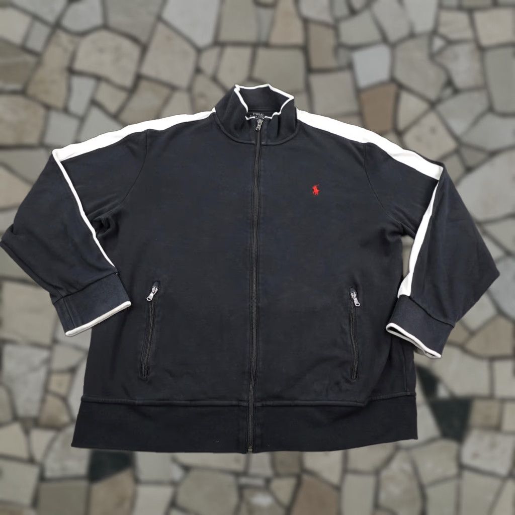 Polo Ralph Lauren Polo Ralph Lauren Jacket Mens 2XL Black White Track Coat Full Zip Red Pony Logo Size US XXL / EU 58 / 5 - 1 Thumbnail