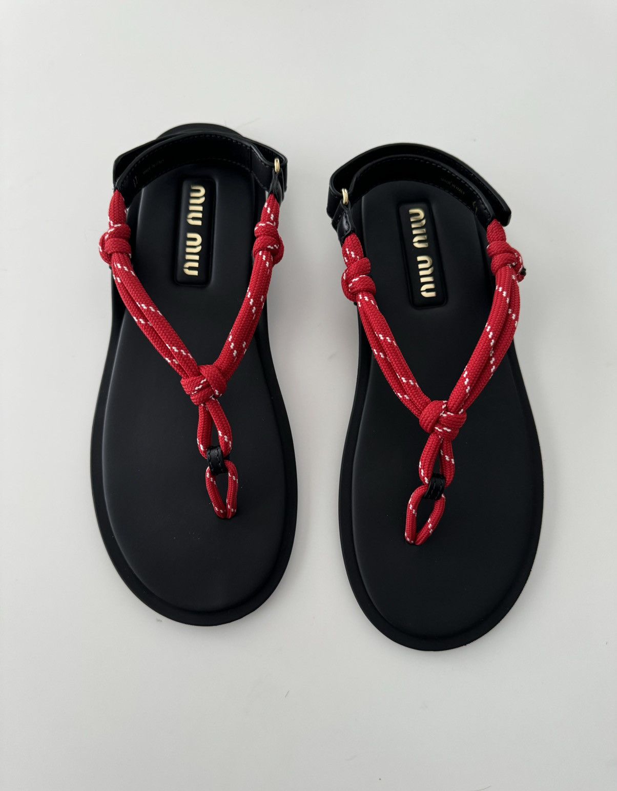 Miu Miu Miu Miu Riviere Cord & Leather Sandals Size US 11 / IT 41 - 1 Thumbnail