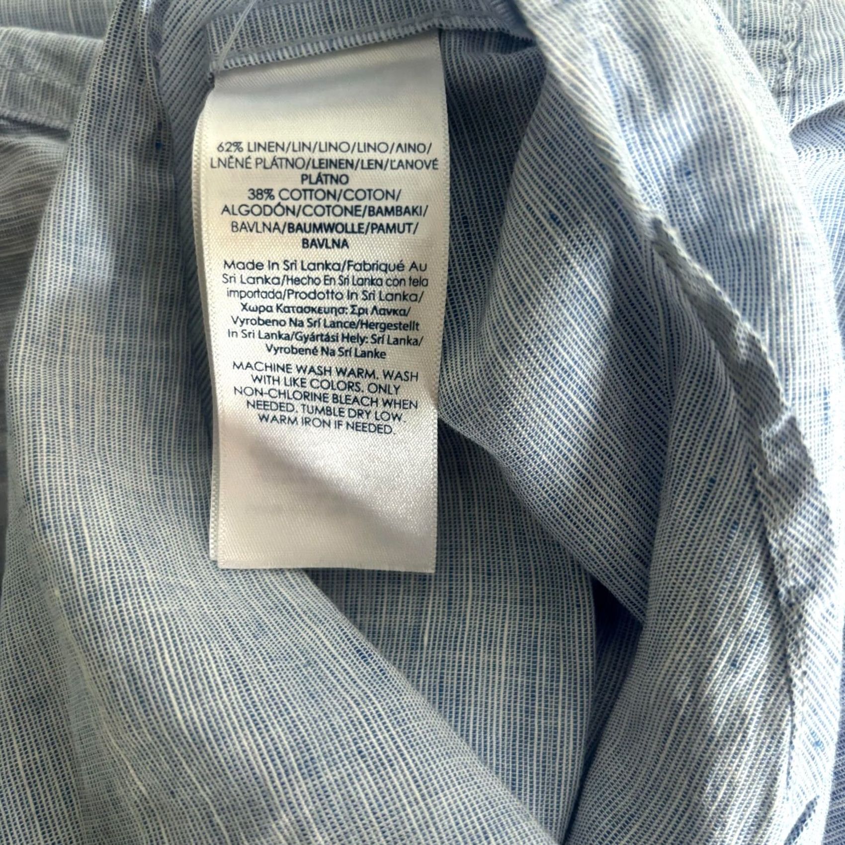 Chaps Chaps Shirt Size 2X Blue Linen Cotton Easy Care Button Up Long Sleeve Women's Size XXL / US 16-18 / IT 52-54 - 4 Thumbnail