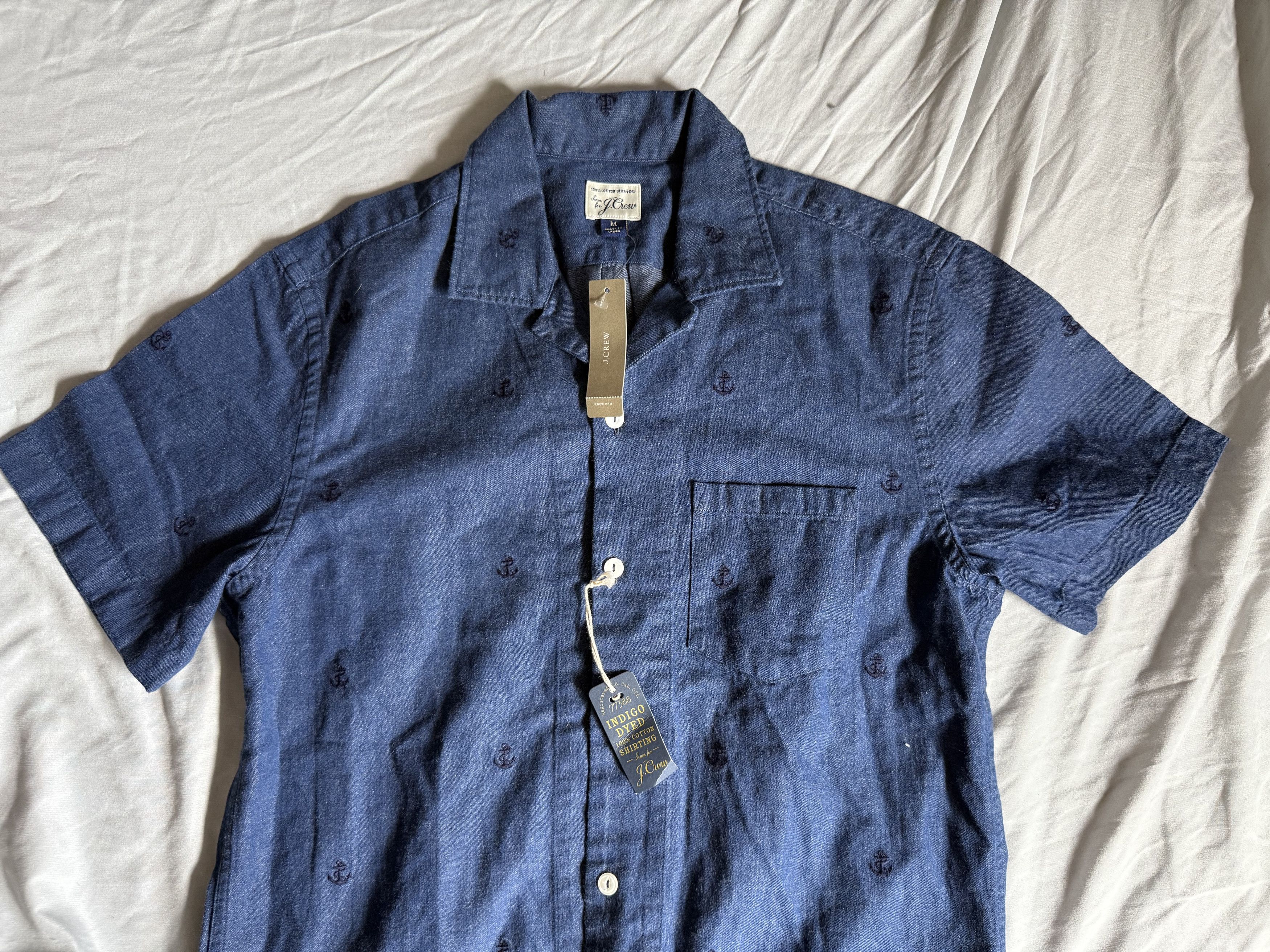 J.Crew J. Crew anchor stitch indigo chambray S/S Button Up Shirt Size US M / EU 48-50 / 2 - 2 Thumbnail