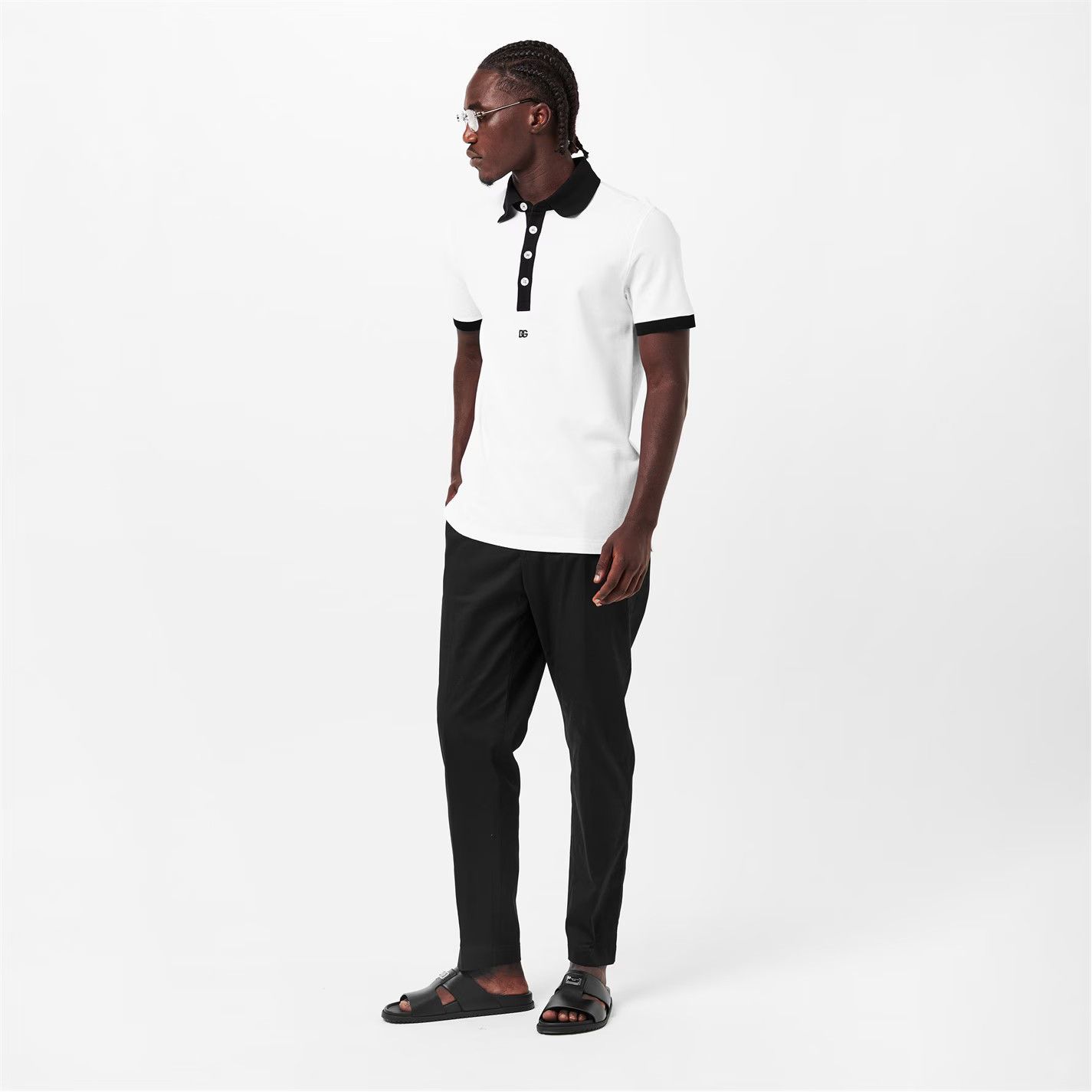 Dolce & Gabbana o1g2r1mq0426 Short Sleeve Polo Shirt in White Size US M / EU 48-50 / 2 - 6 Thumbnail