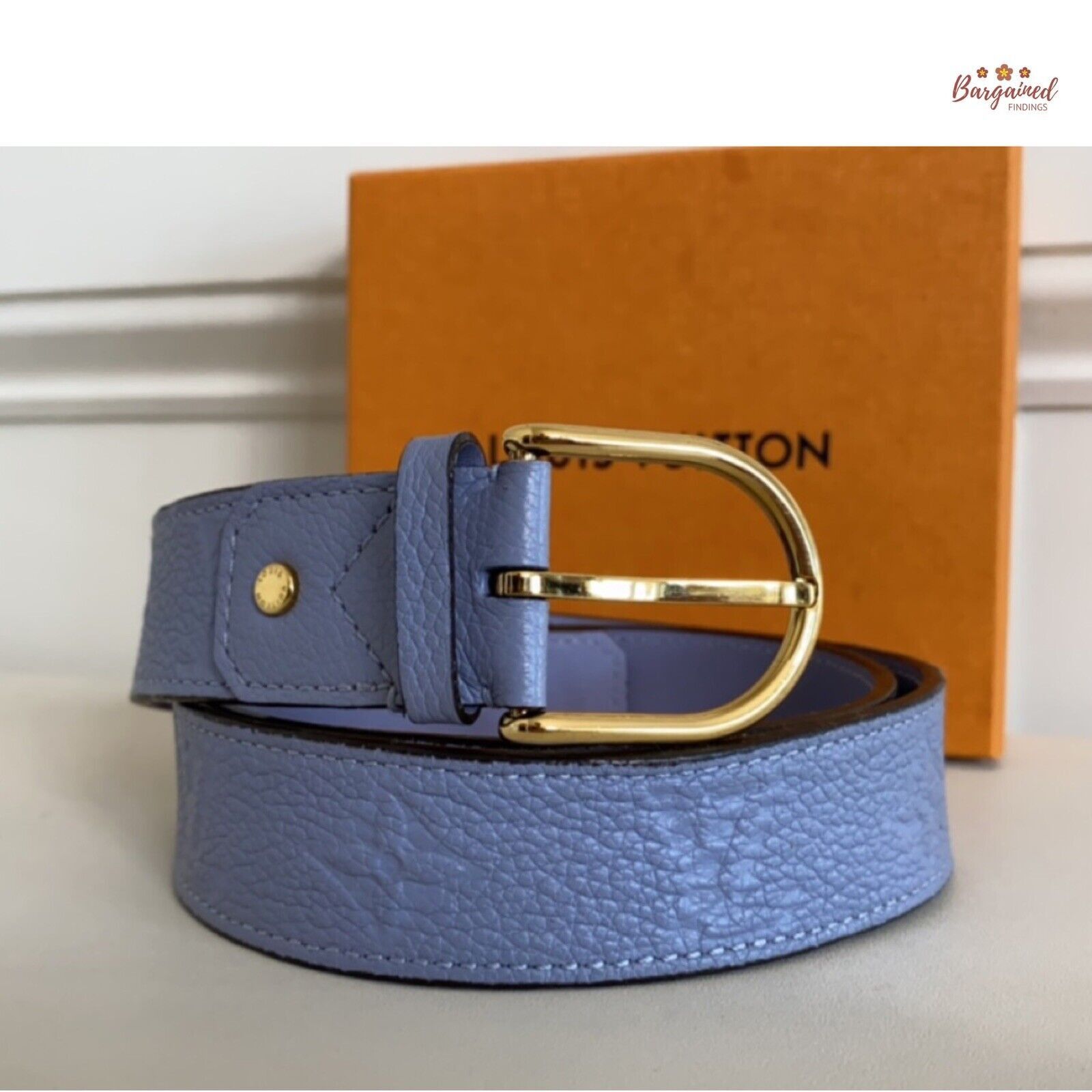 Louis Vuitton Louis Vuitton Blue Monogram Empreinte Leather Sun Belt Size ONE SIZE - 1 Thumbnail