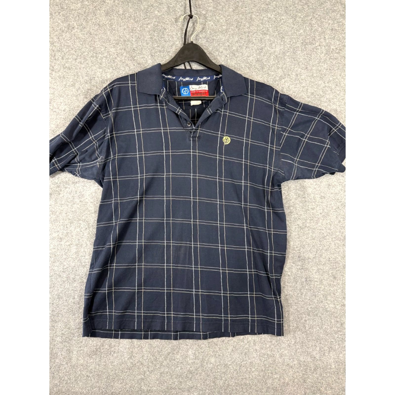 Wrangler VINTAGE Wrangler George Strait Polo Shirt Mens M Navy Blue Plaid Short Sleeve Size US M / EU 48-50 / 2 - 2 Thumbnail