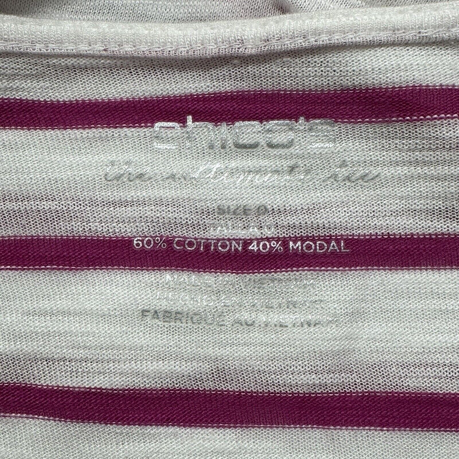 Chicos Chico's Small Cardigan Open Front Sweater White Pink Striped Size S / US 4 / IT 40 - 3 Thumbnail