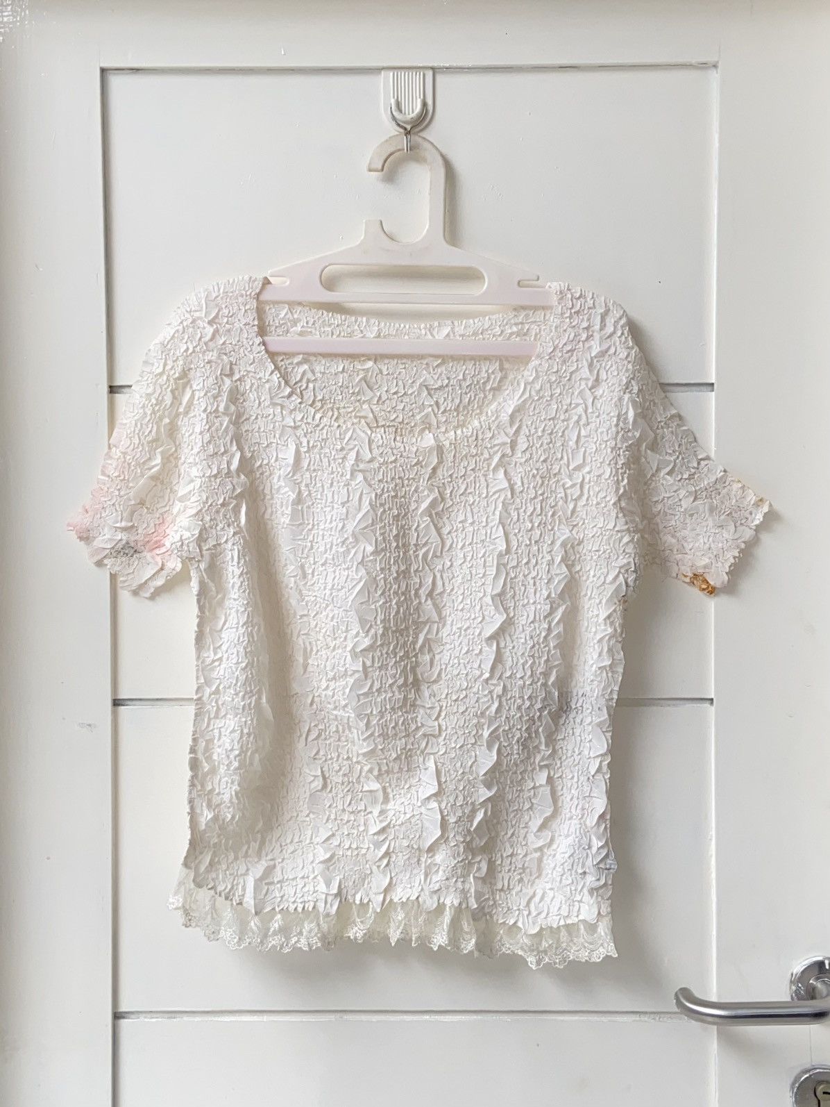 Issey Miyake × Japanese Brand YUKI TORII Wrinkle Pleats T-shirt Size US XS / EU 42 / 0 - 1 Thumbnail