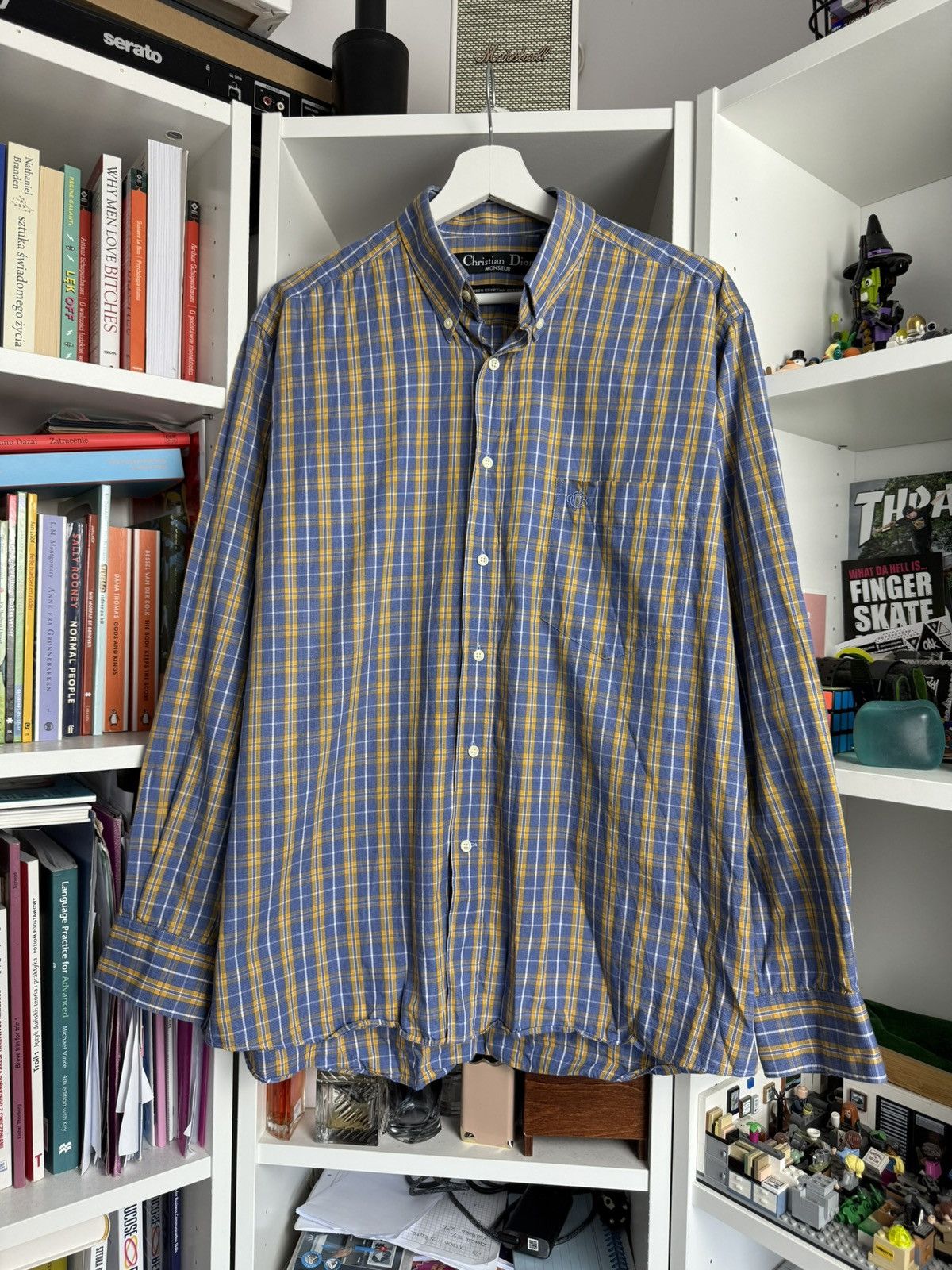 Vintage 90s Christian Dior Egyptian cotton checked shirt XL