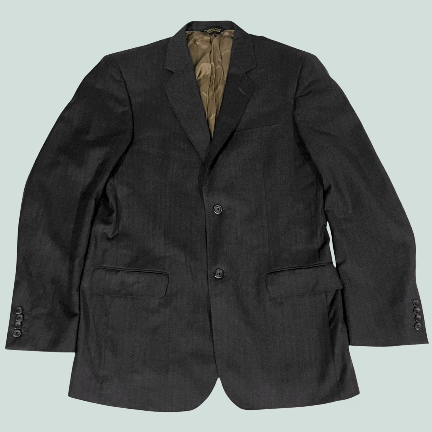 Vintage Ermenegildo Zegna Cloth Blazer Mens 46 Dark Gray Pinstripe Wool JP Dumont 2 Piece Blazer Men Gray Wool 46 Mens Size 46R - 1 Thumbnail