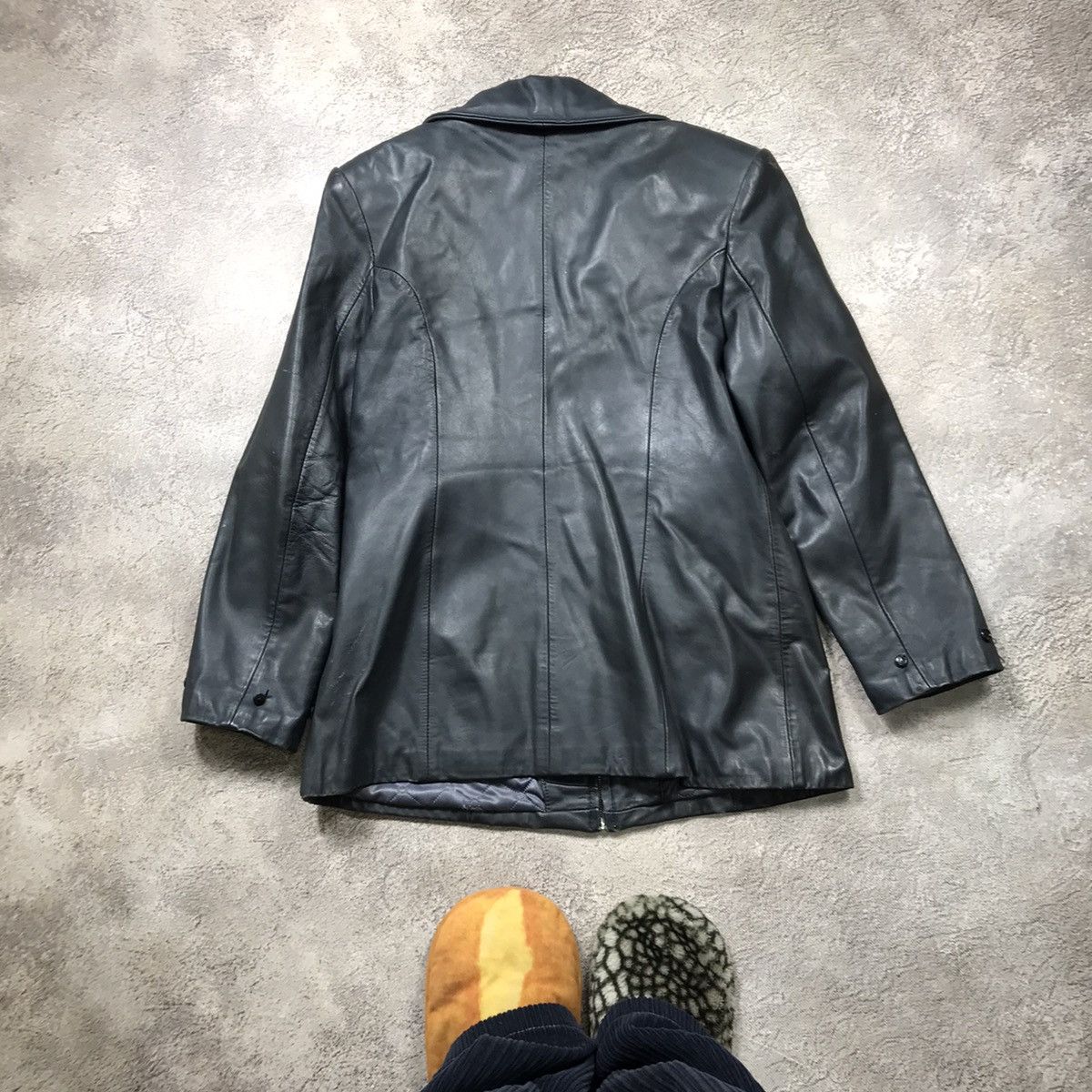 Vintage Vintage 90s Y2K Oversized Leather Jacket Streetwear Faded M Size M / US 6-8 / IT 42-44 - 6 Thumbnail