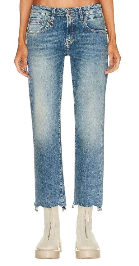 R13 BOY STRAIGHT 25 Jasper Stretch Ankle Length Distress 84433 Size 25" / US 0 / IT 36 - 1 Thumbnail