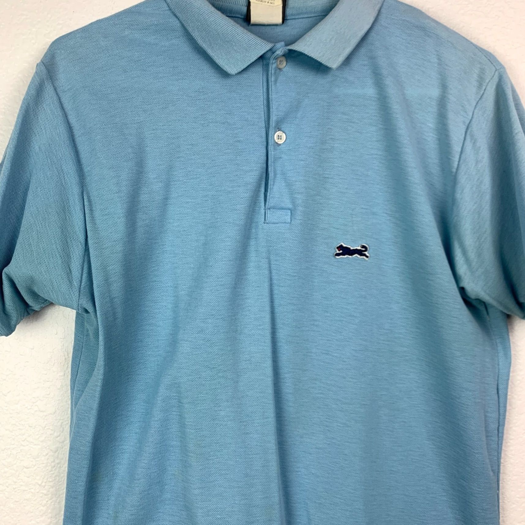 Vintage VINTAGE Le Tigre Polo Shirt Blue 80s Pique Short Sleeve Button-Down Collar Medium Mens Polo Shirt Size US M / EU 48-50 / 2 - 3 Thumbnail