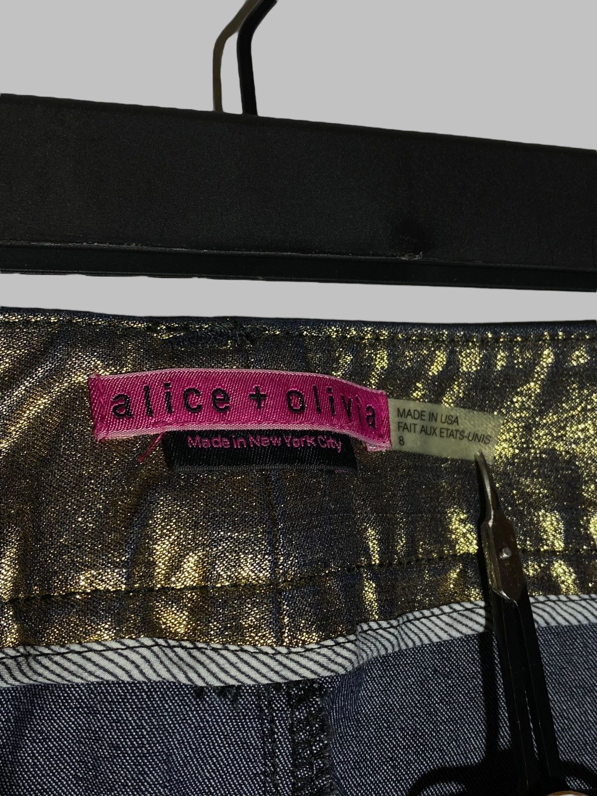 Alice + Olivia Alice + Olivia Shimmer Gold Women’s Pants Made In USA Size 30" / US 8 / IT 44 - 20 Thumbnail