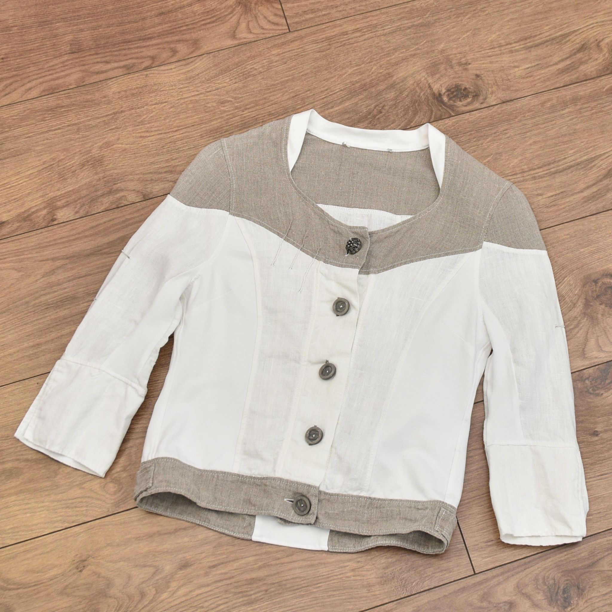 Elisa Cavaletti ELISA CAVALETTI 100% Linen Jacket Blazer Y2K Premium Size S / US 4 / IT 40 - 7 Thumbnail