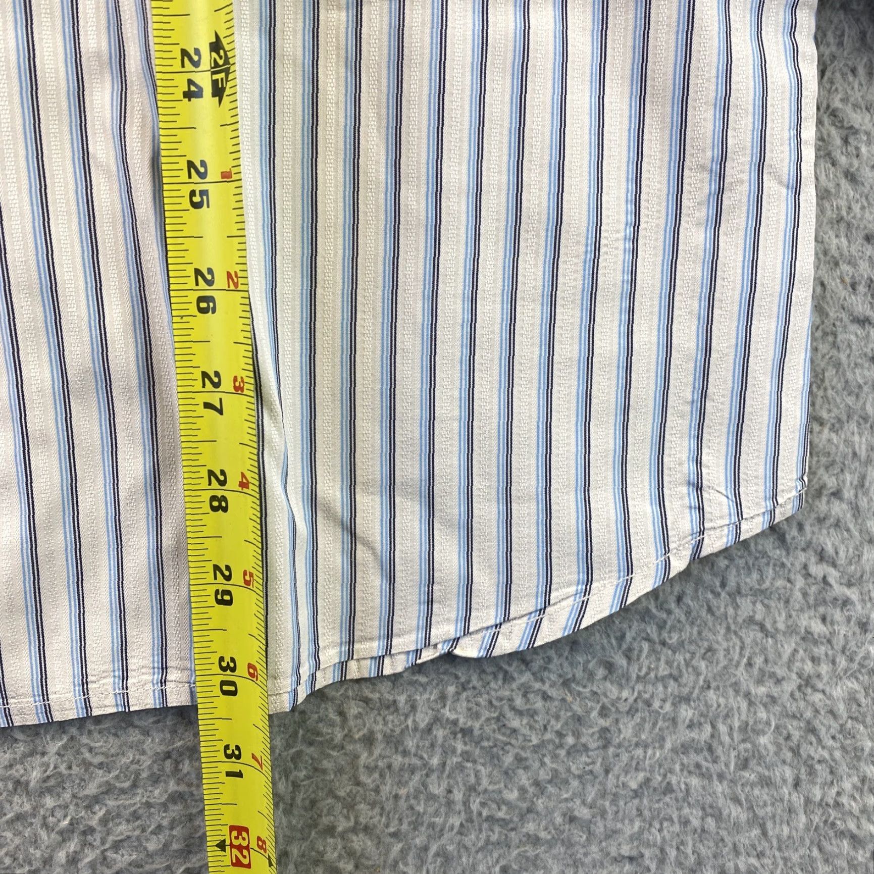Banana Republic Banana Republic Dress Shirt Men L Cotton Beige Striped/87-56 Standard Cuff Point Collar, Classic Fit, 100% Cotton, Regular, Long Sleeve Size 42R - 6 Thumbnail