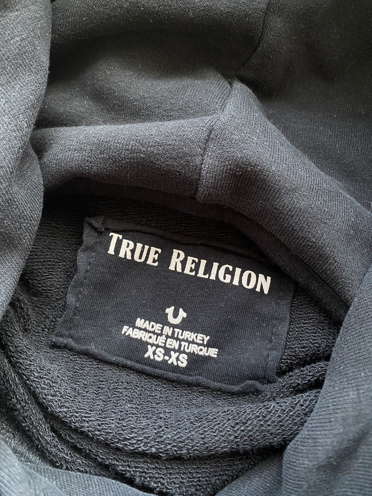 True Religion × Vintage Gothic True Religion Logo Black Womens Oversized Hoodie M Size M / US 6-8 / IT 42-44 - 3 Thumbnail
