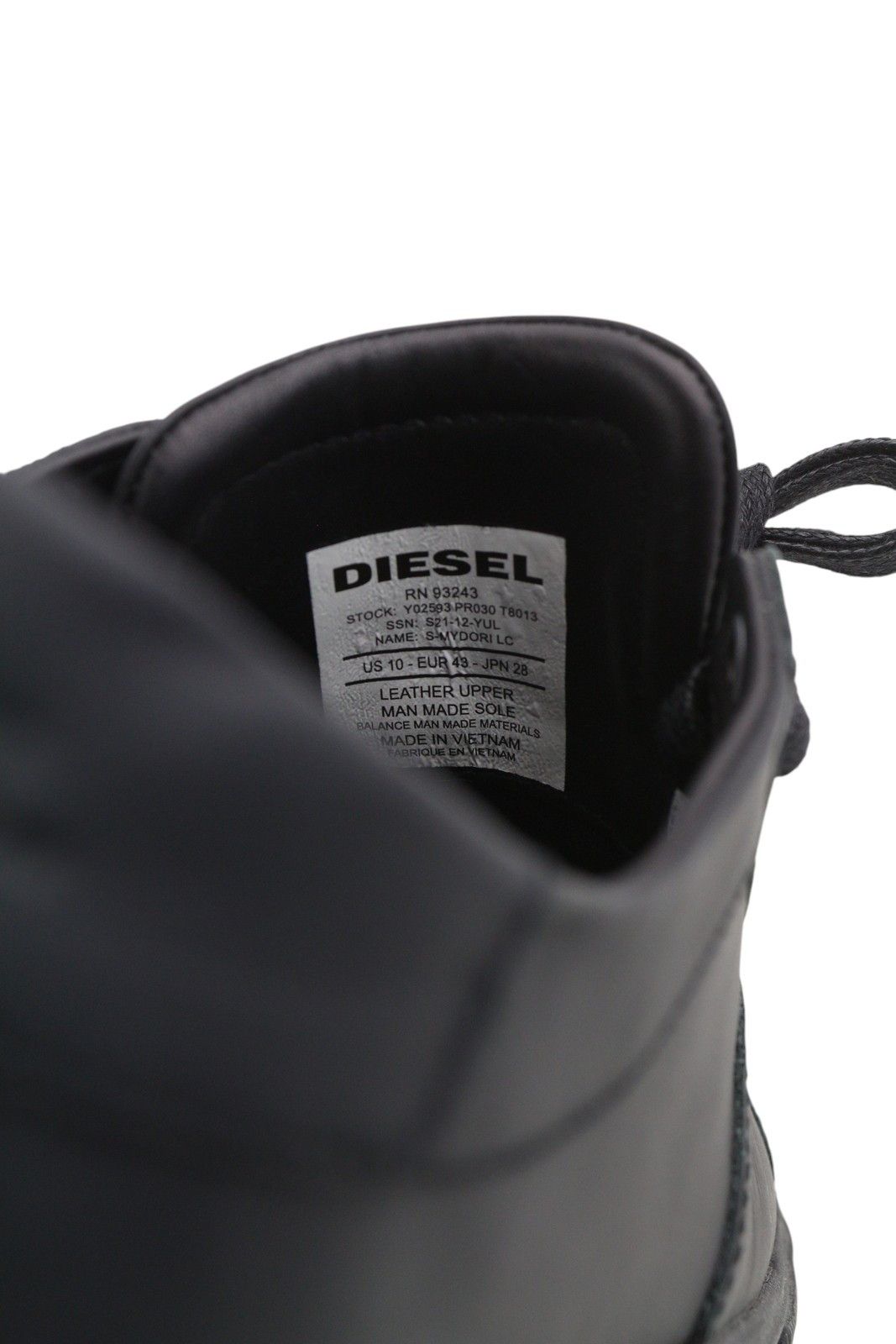 Diesel S-MYDORI LC EU45 Leather Black 41577 Size US 12 / EU 45 - 9 Thumbnail