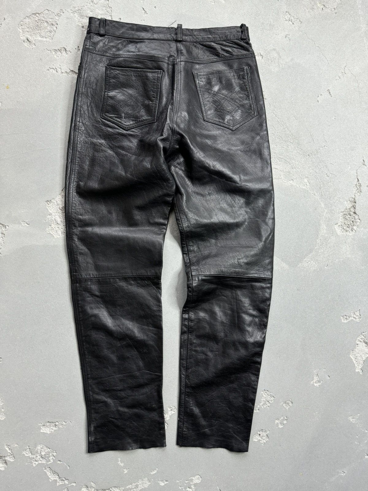 Genuine Leather × Leather × Vintage Genuine Leather pants casual vintage Size US 32 / EU 48 - 4 Thumbnail