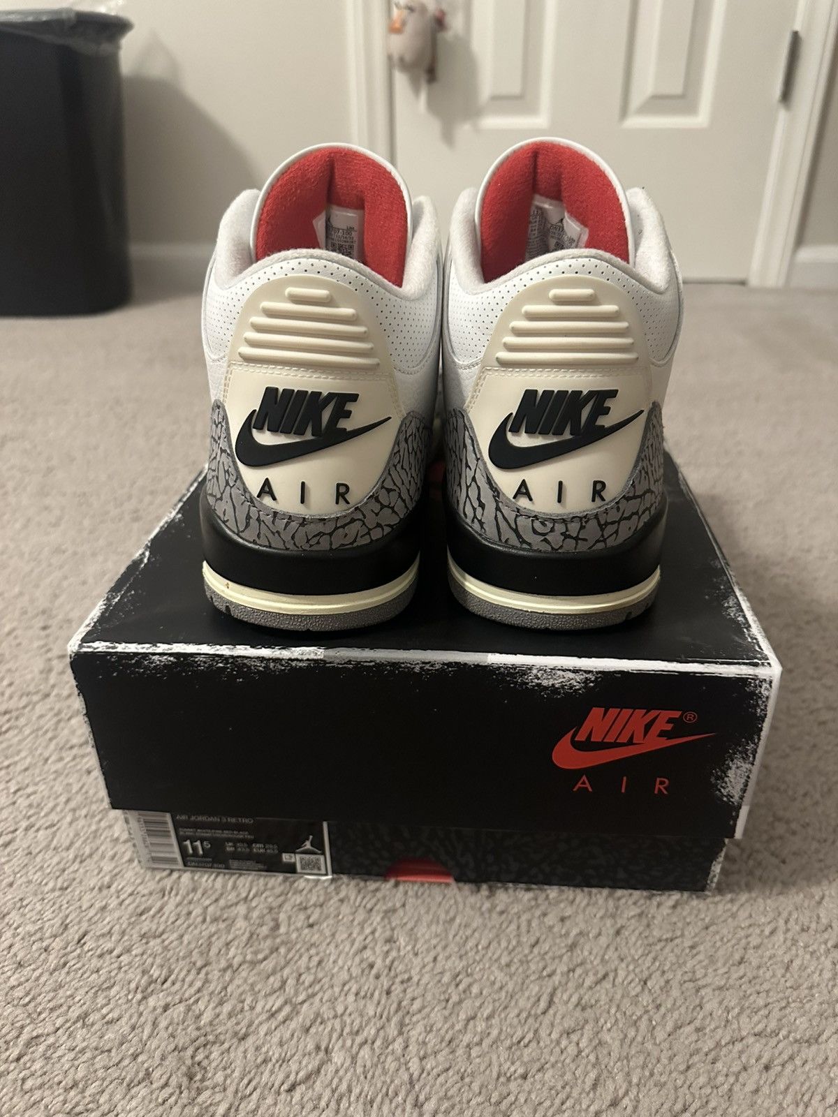 Jordan Brand Air Jordan 3 White Cement Reimagined Size US 11.5 / EU 44-45 - 4 Thumbnail