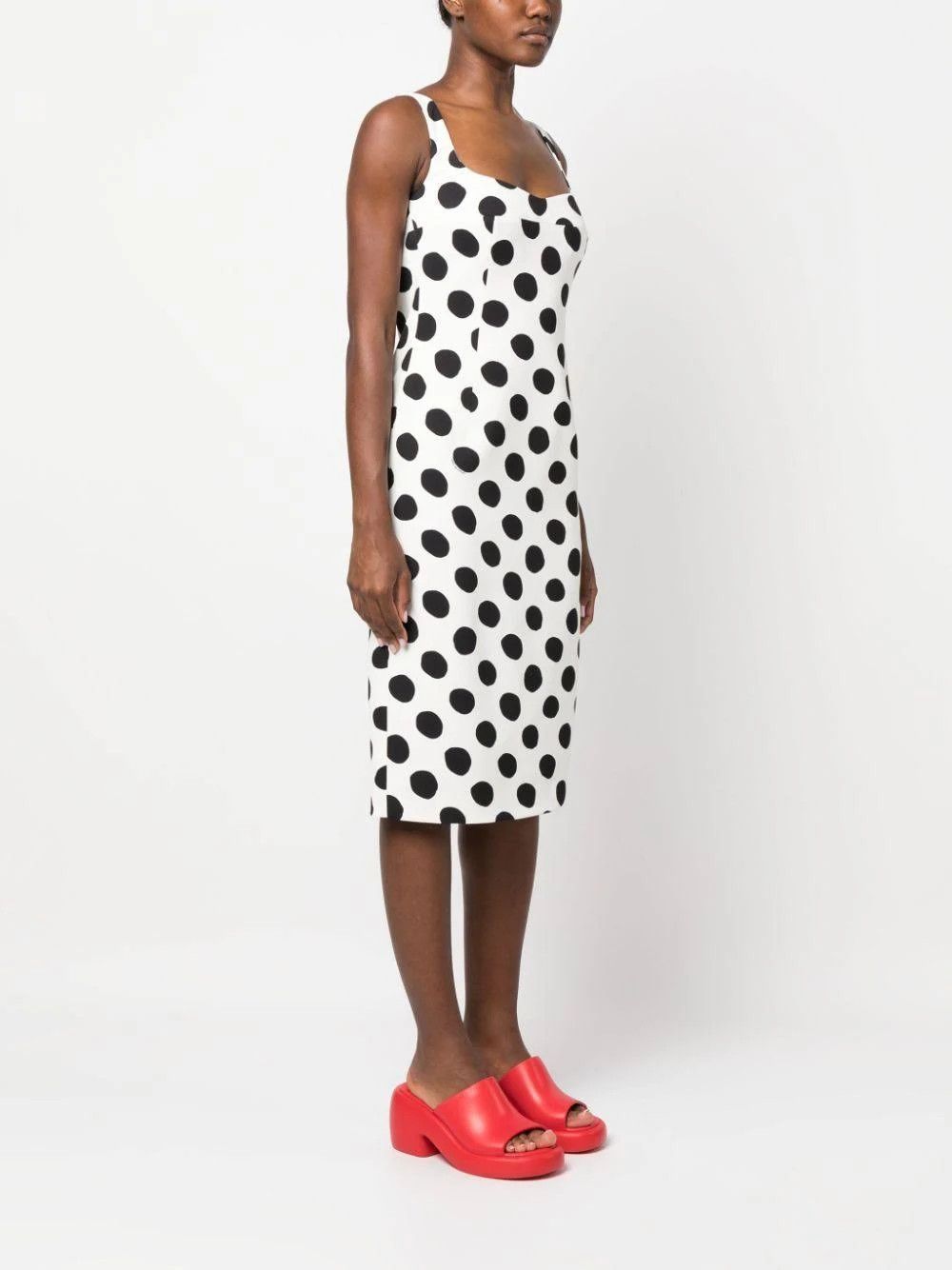 Marni o1w1db10824 Midi Dress in Black/White Size XL / US 12-14 / IT 48-50 - 2 Thumbnail