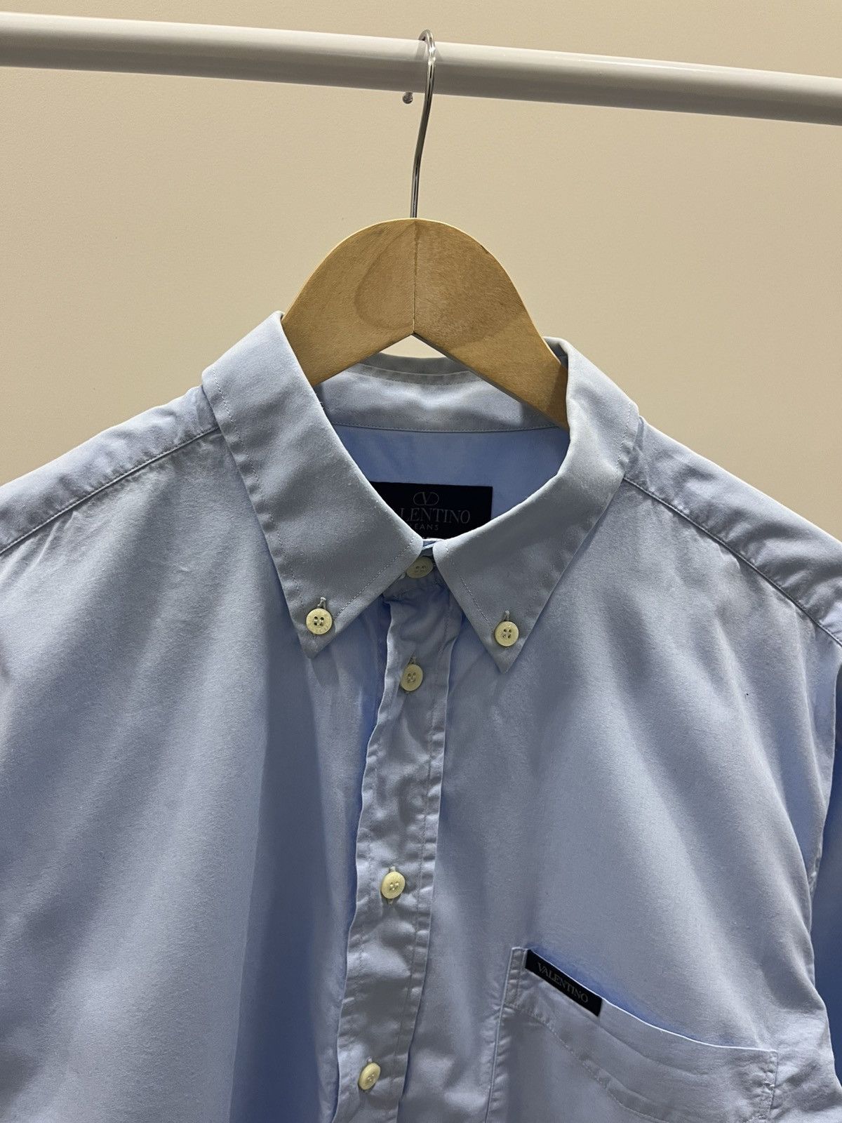 Valentino Vintage Valentino Jeans 52 Blue Shirt Luxury Y2K Size US XL / EU 56 / 4 - 2 Thumbnail
