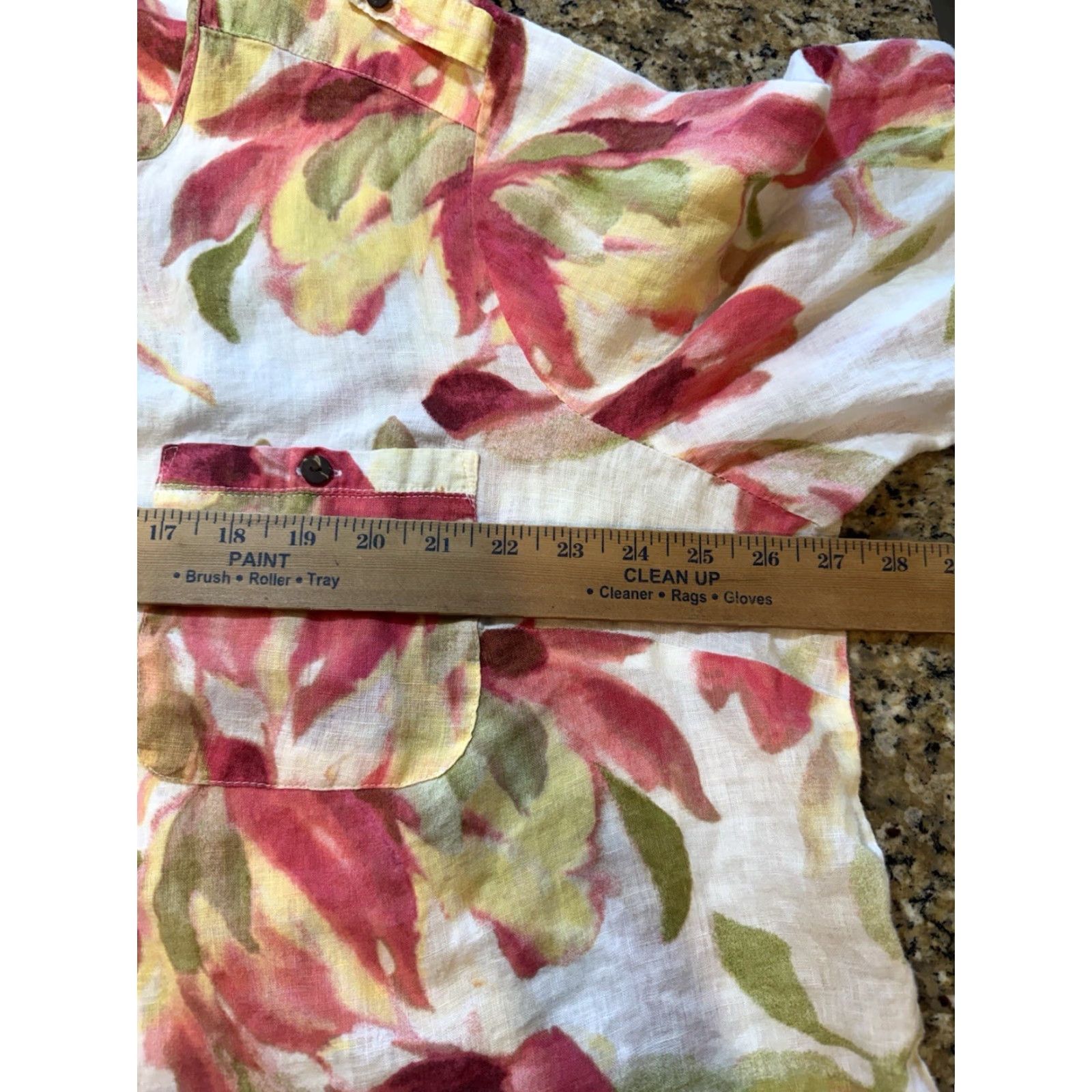 JM Collection JM Collection Blouse Women’s Linen Floral 3/4 Sleeve V-Neck 24W Plus Size Multicolor Womens Size 4XL / US 24-26 - 3 Thumbnail