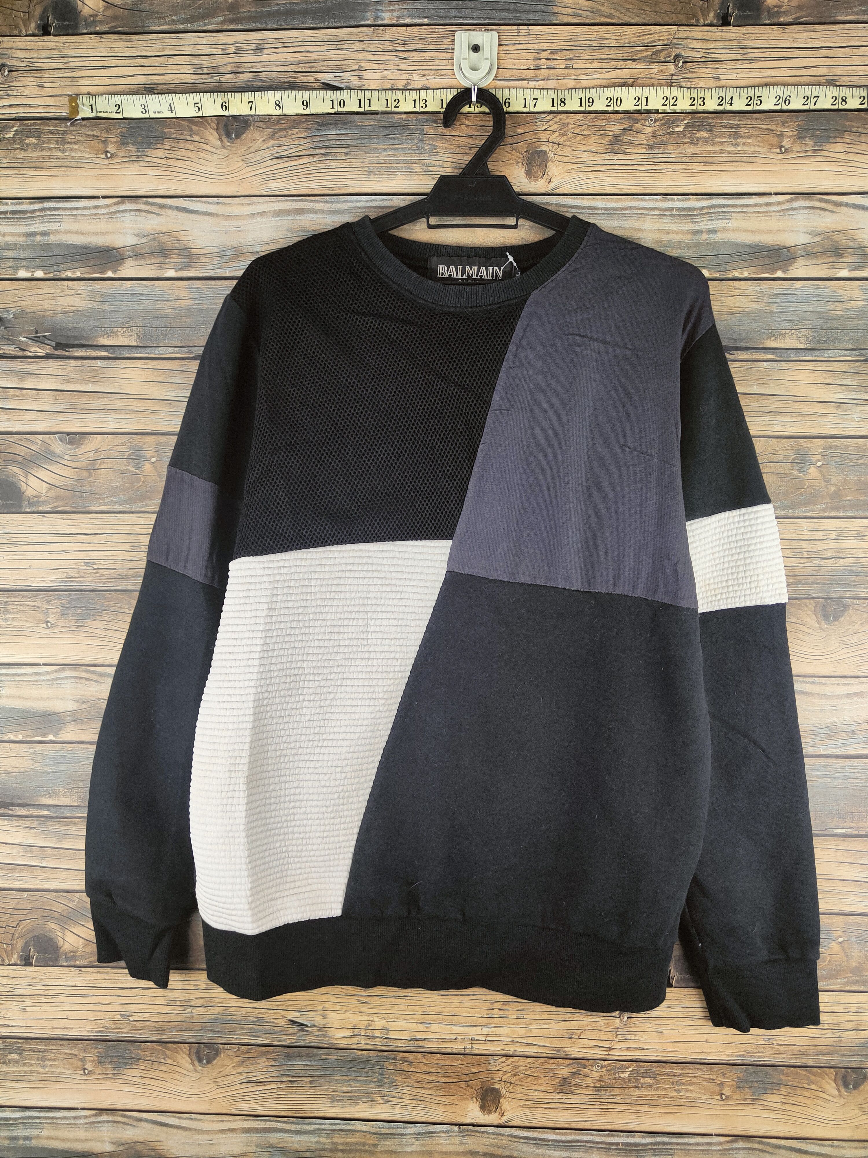 Japanese Brand DL Balmain Paris Black White Knitwear Sweatshirts #46-905 Size US L / EU 52-54 / 3 - 1 Thumbnail